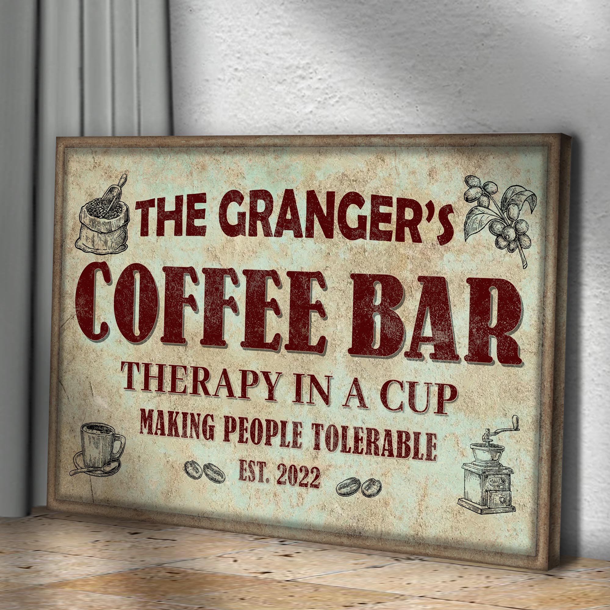 Coffee Bar Therapy In A Cup Sign on sale at MyriadMart