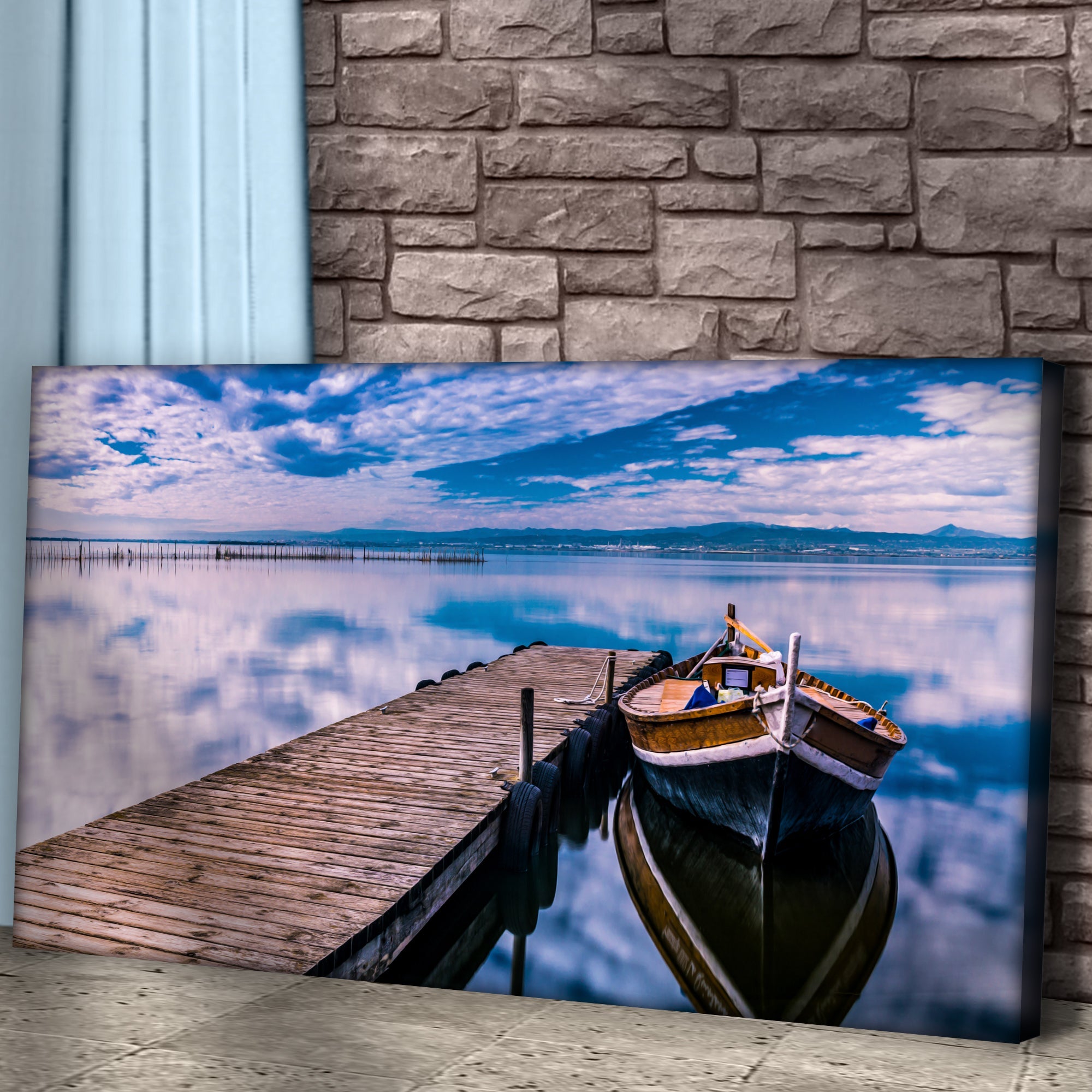 Boat Seascape Canvas Wall Art on sale at MyriadMart
