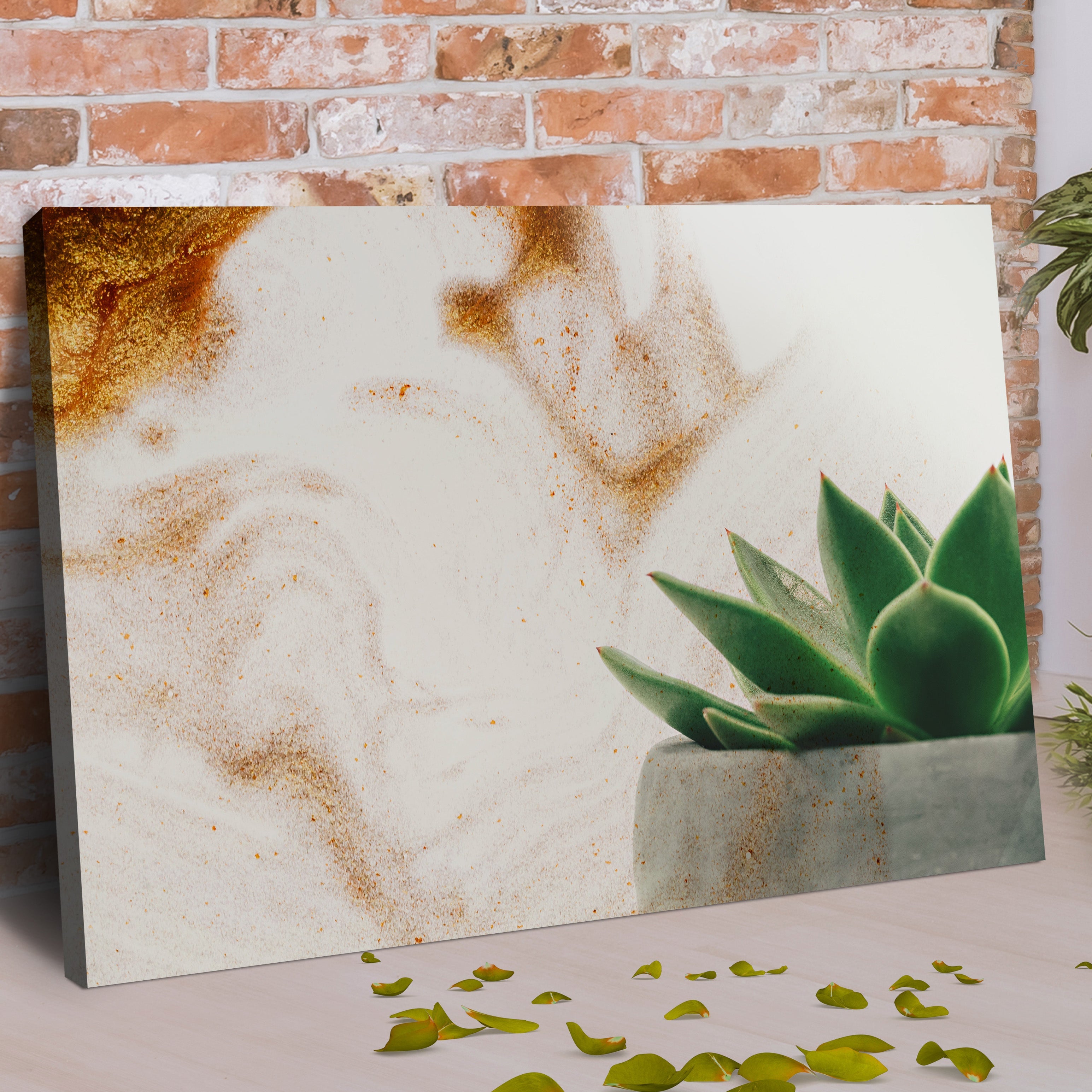 Stone Pot Succulent Plant Canvas Wall Art on sale at MyriadMart