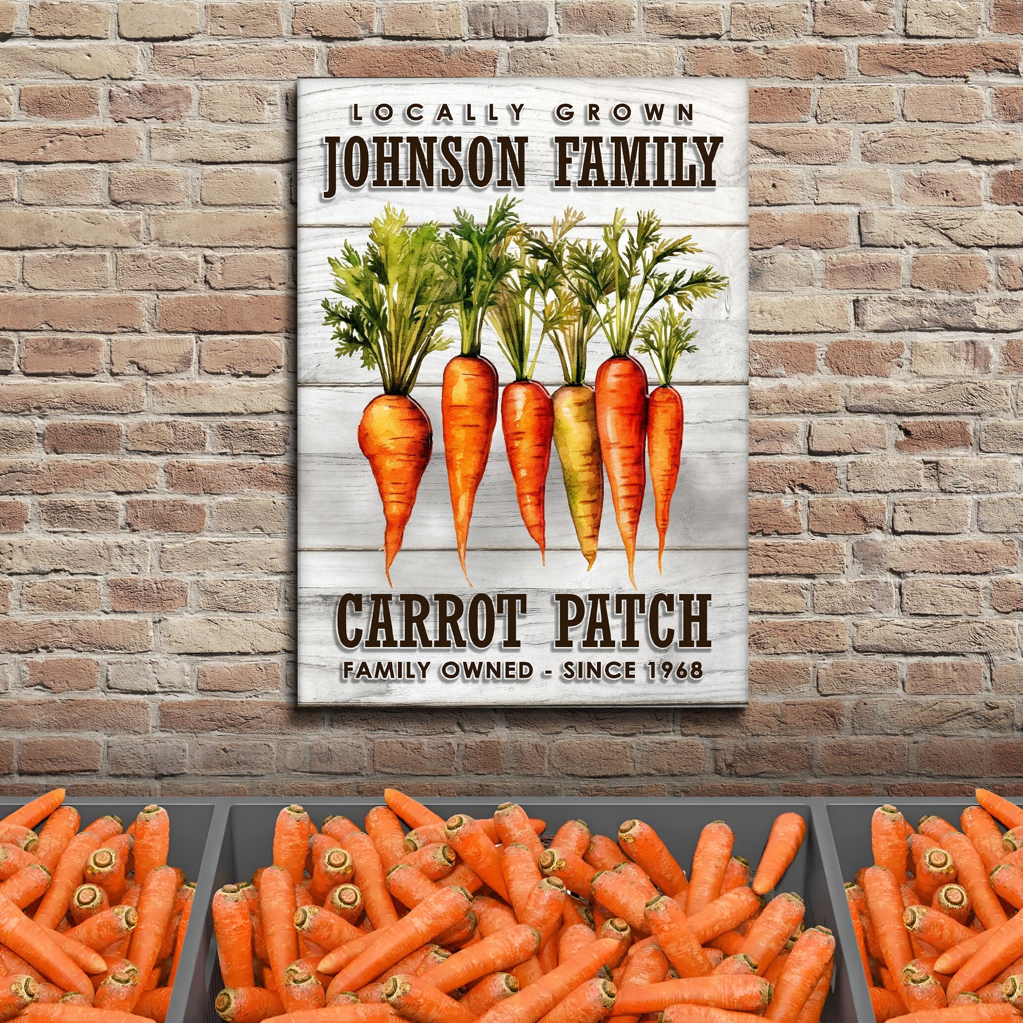 Locally Grown Carrot Patch Sign on sale at MyriadMart