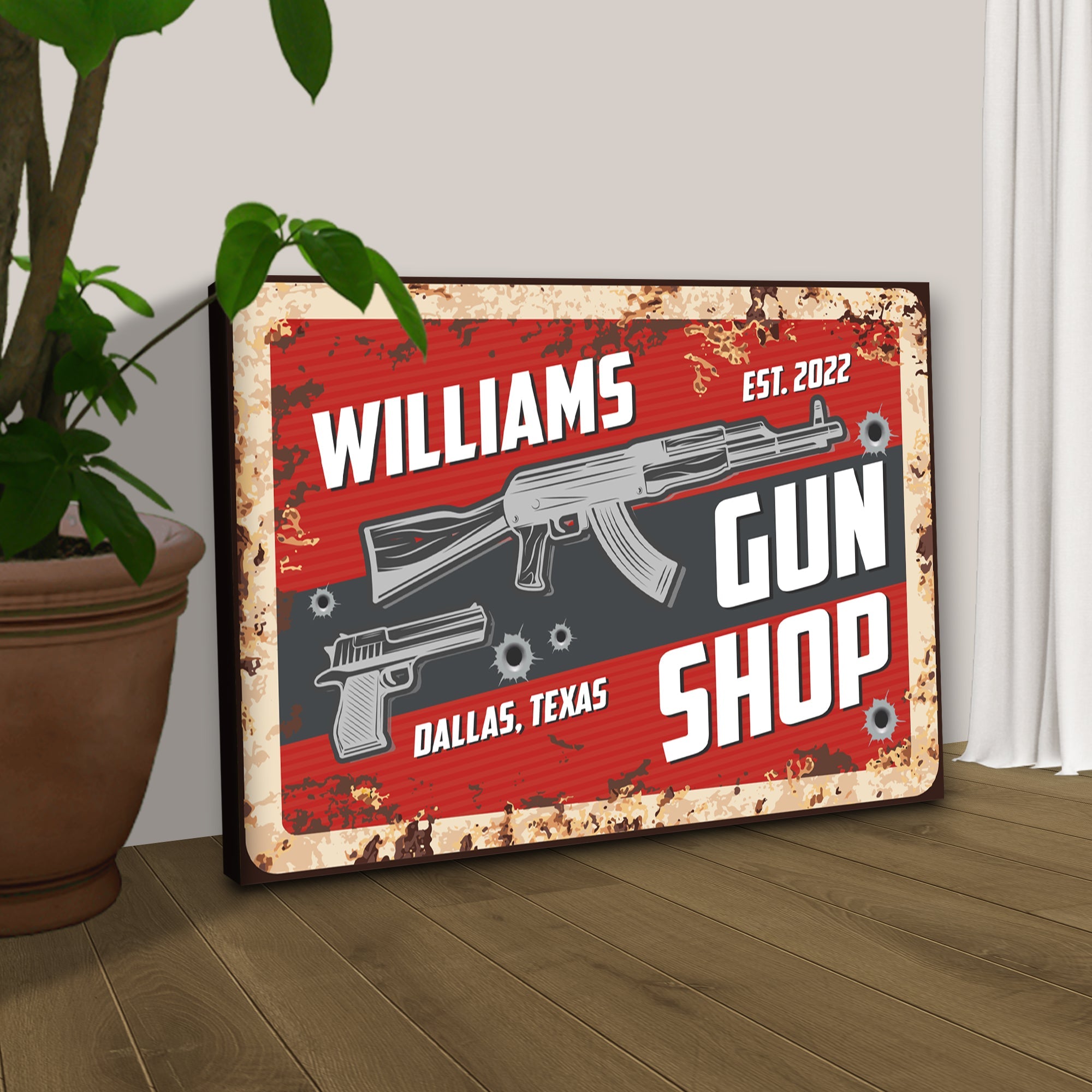 Gun Shop Sign II on sale at MyriadMart