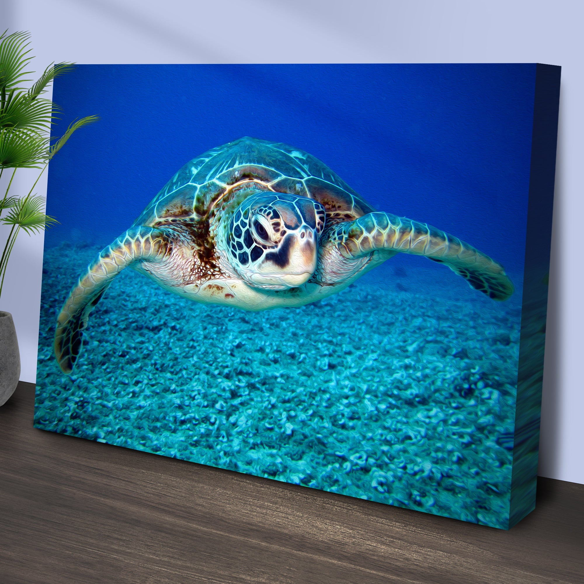 Green Sea Turtle Canvas Wall Art on sale at MyriadMart