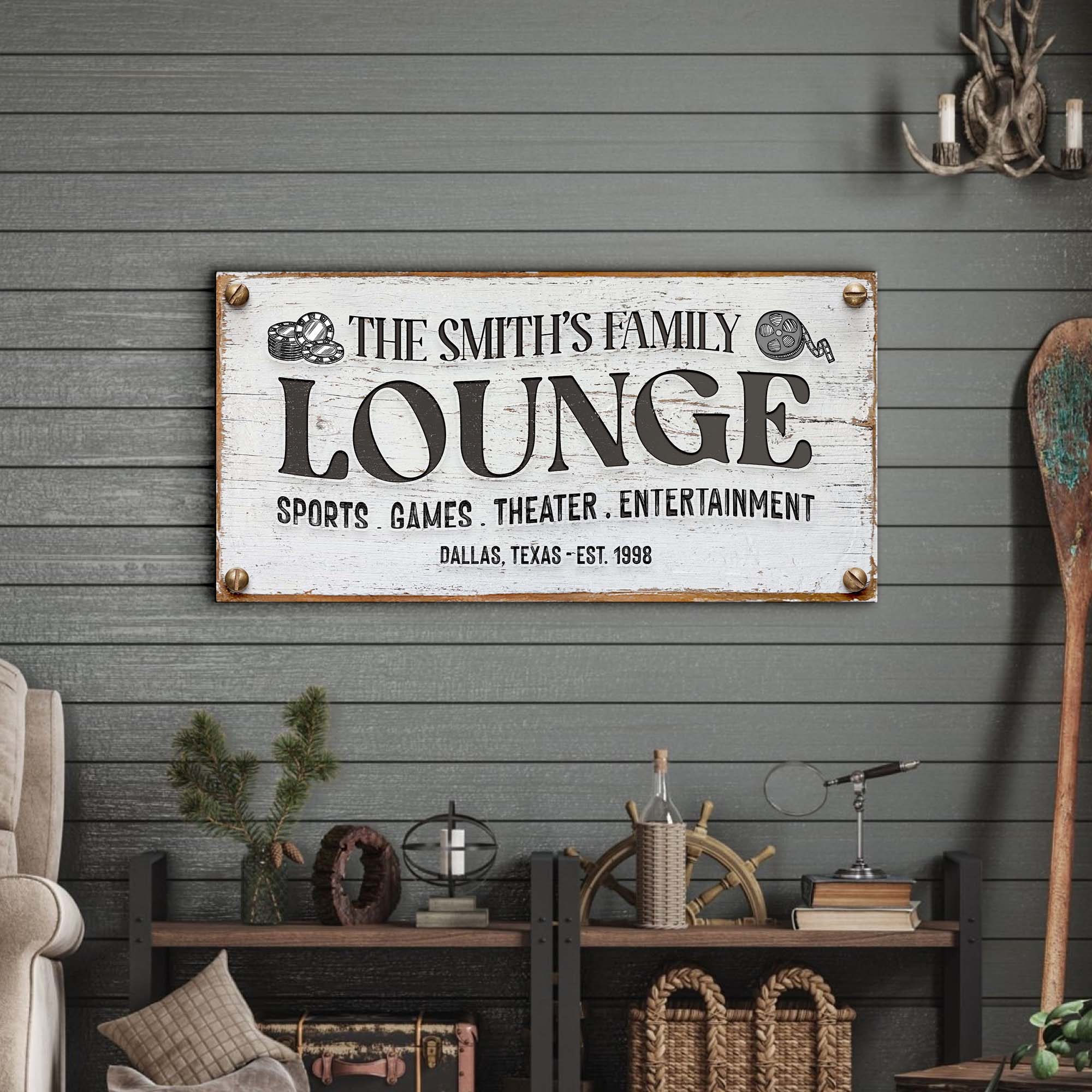 Family Entertainment Lounge Sign on sale at MyriadMart