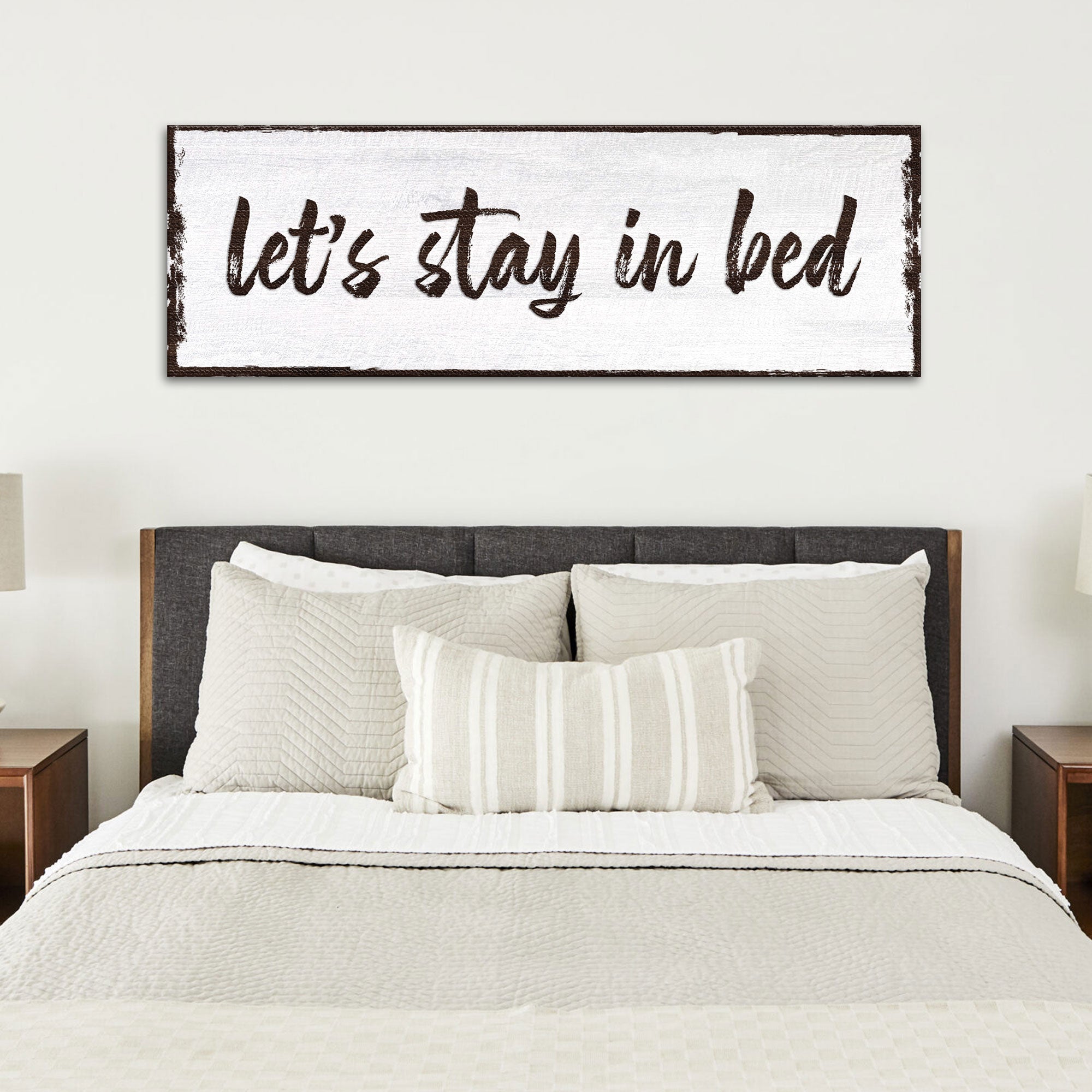 Let's Stay In Bed Sign on sale at MyriadMart