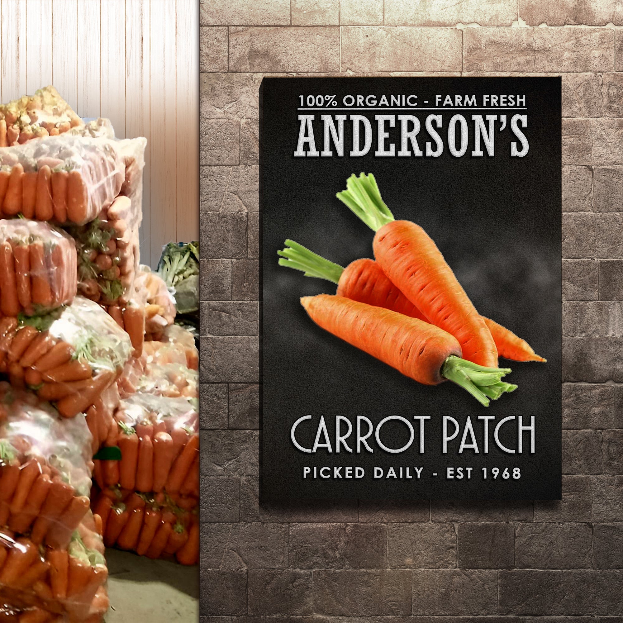 100% Organic Carrot Patch Sign on sale at MyriadMart