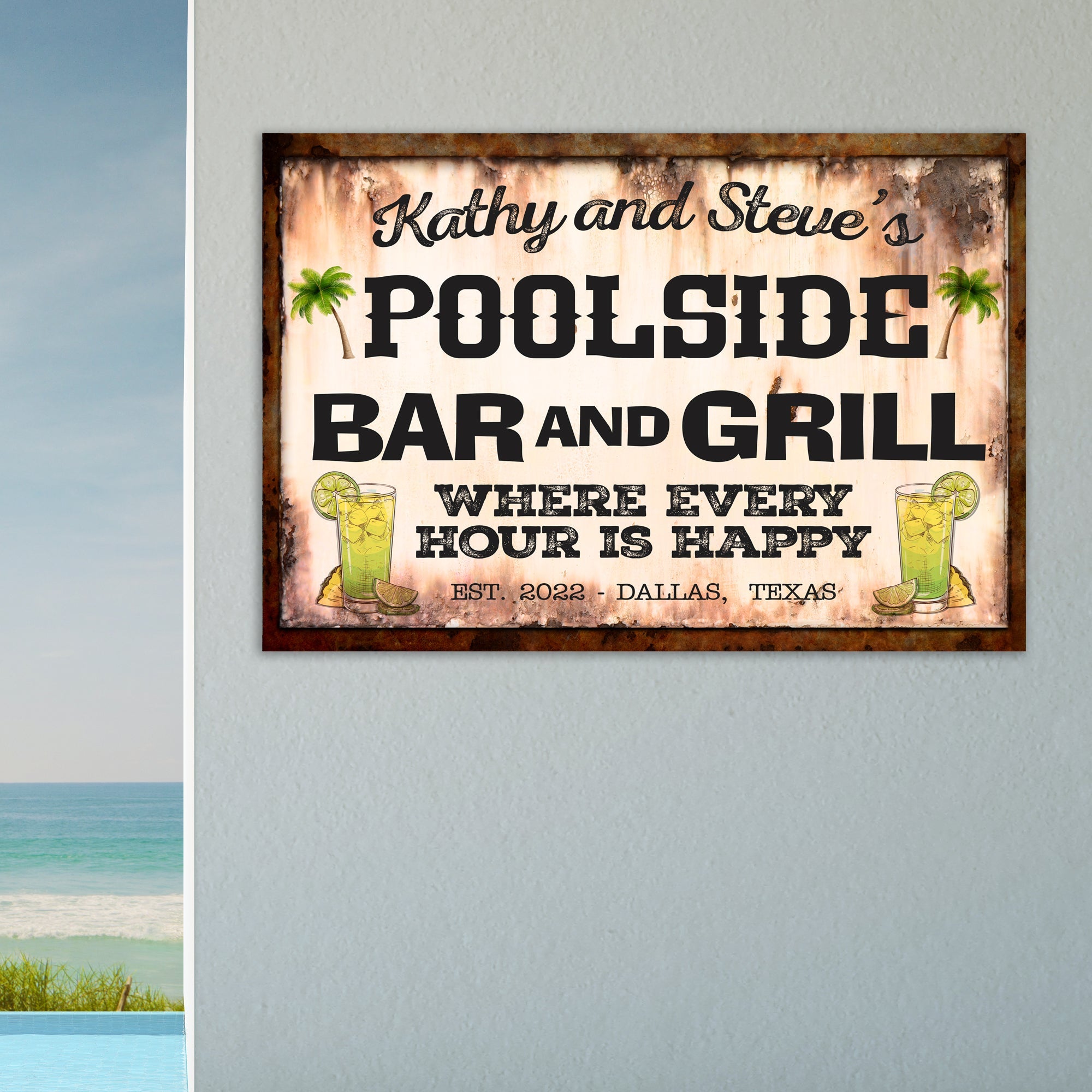 Poolside Bar And Grill Sign III on sale at MyriadMart