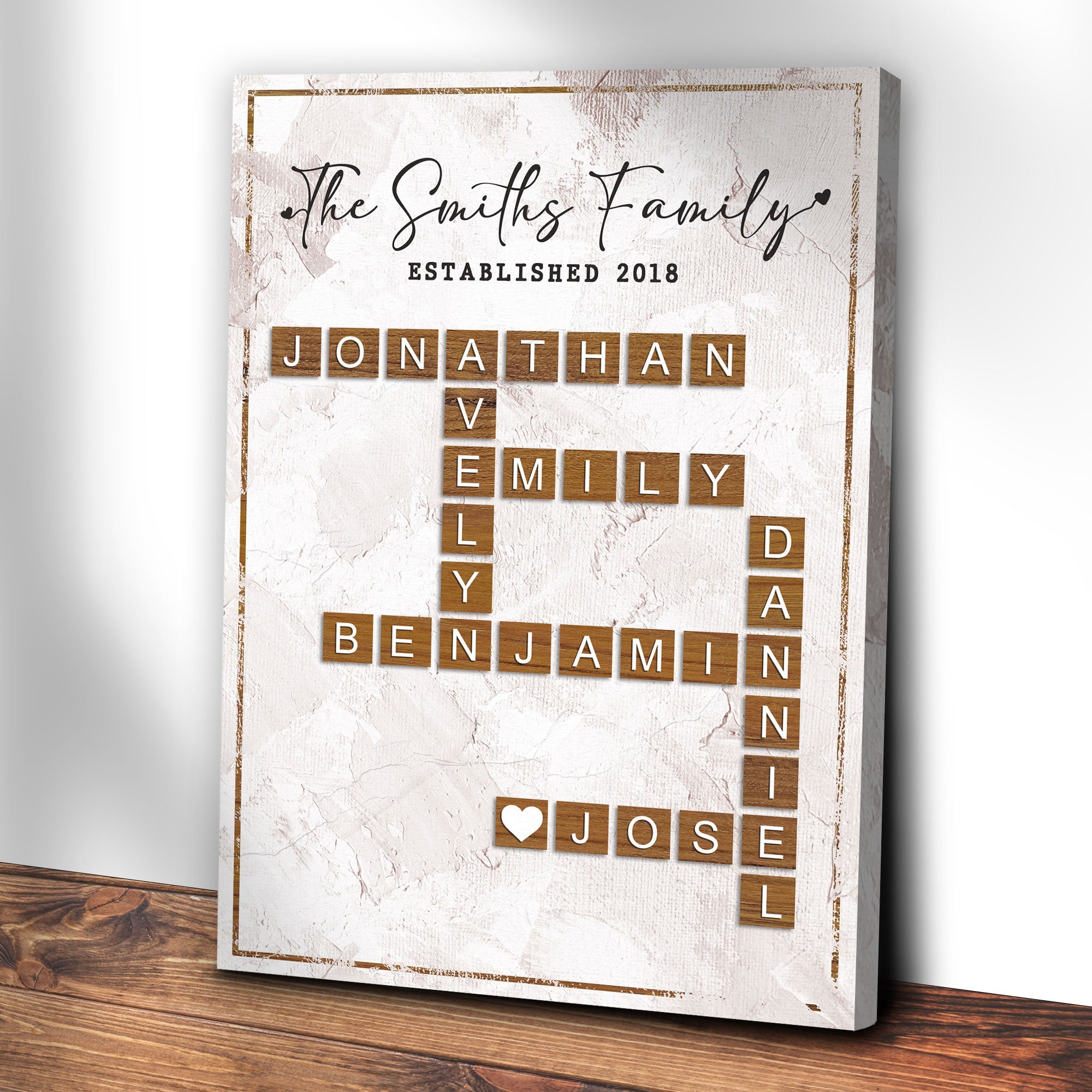 Scrabble Family Names Sign on sale at MyriadMart