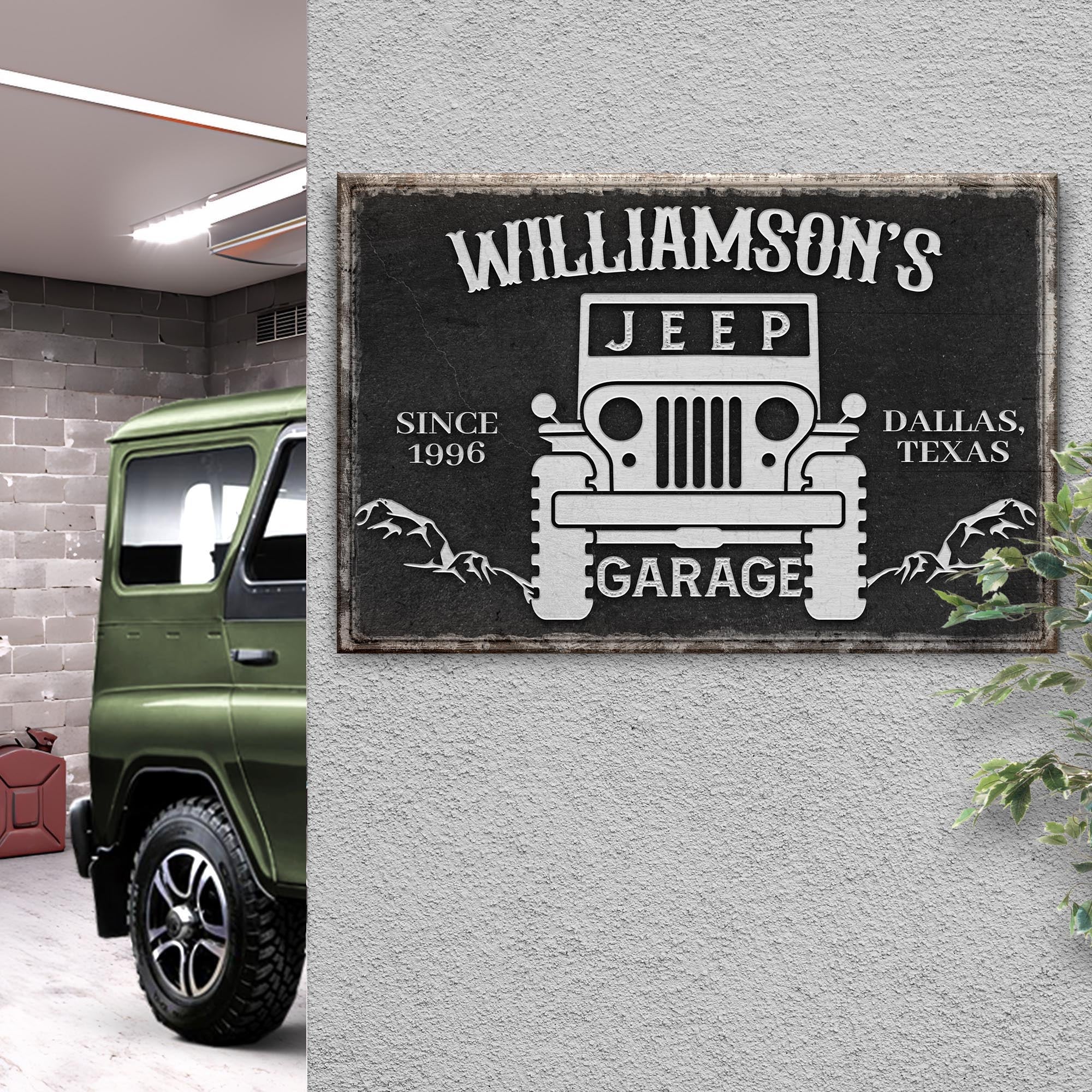Family Garage Jeep Sign on sale at MyriadMart