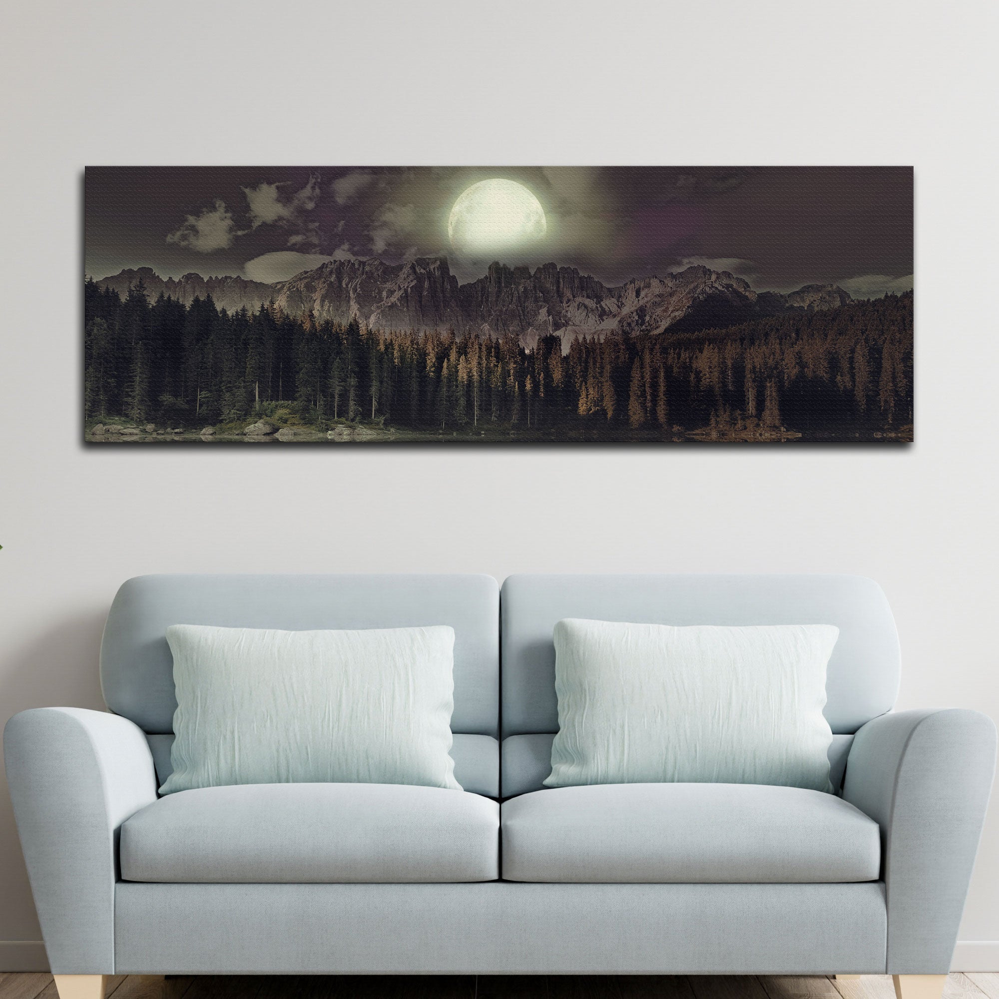 Full Moon Setting Canvas Wall Art on sale at MyriadMart