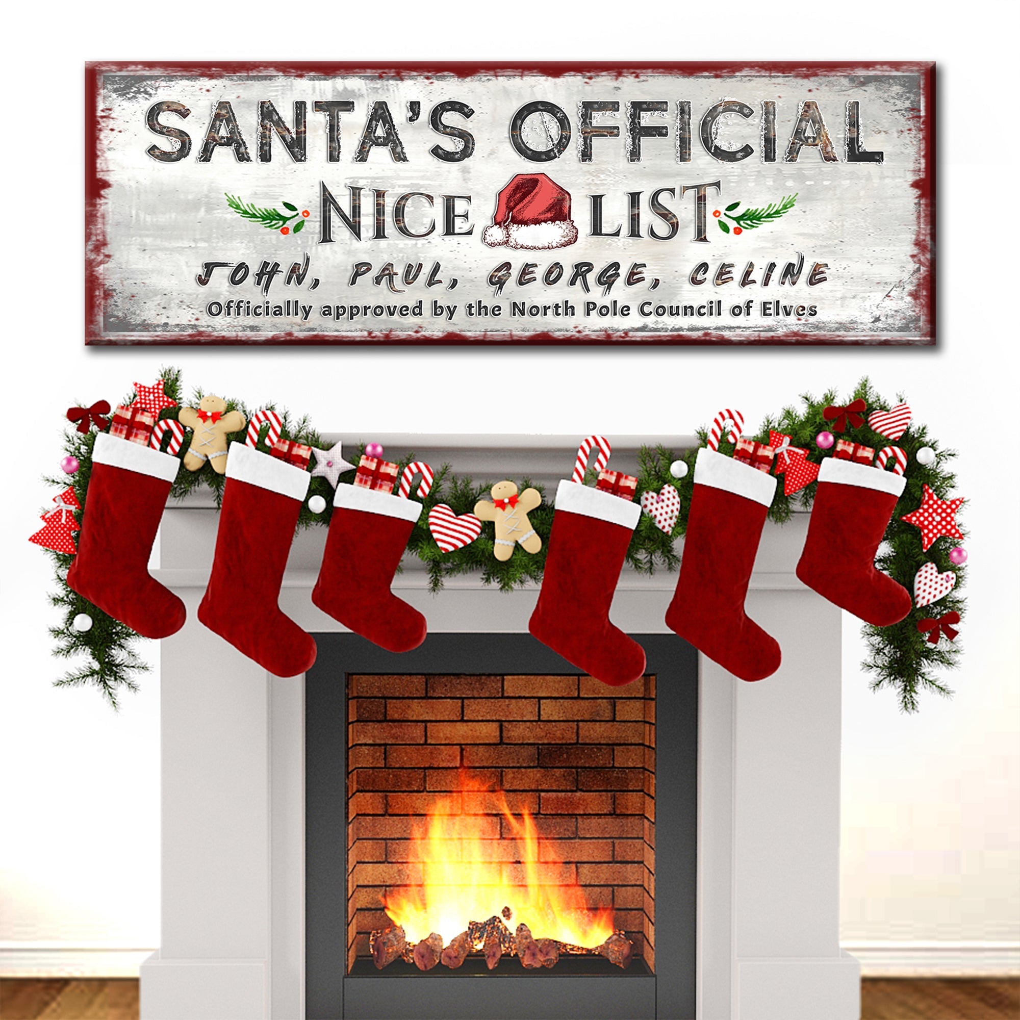 Santa's Official Nice List Sign on sale at MyriadMart