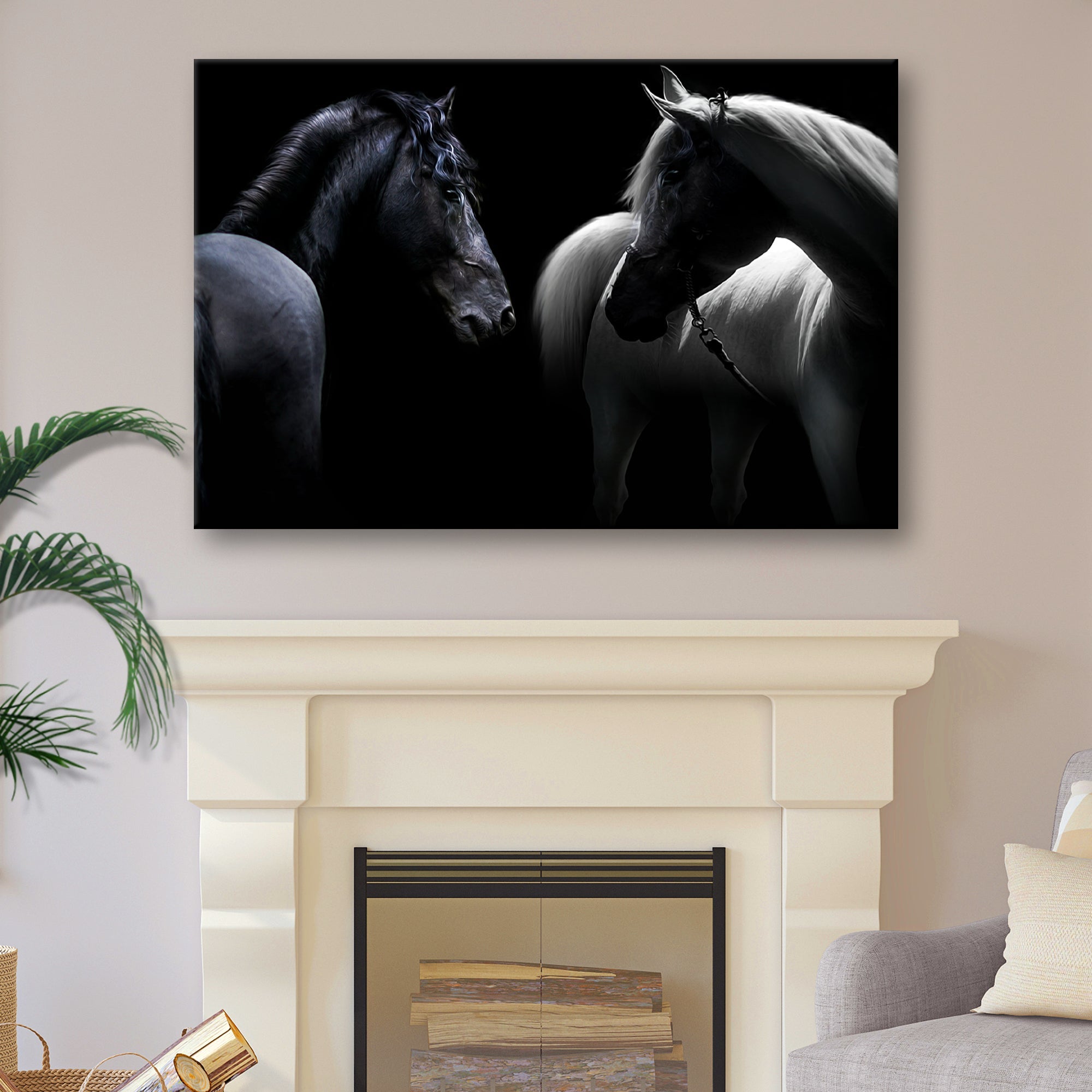 Monochromatic Horses Canvas Wall Art on sale at MyriadMart