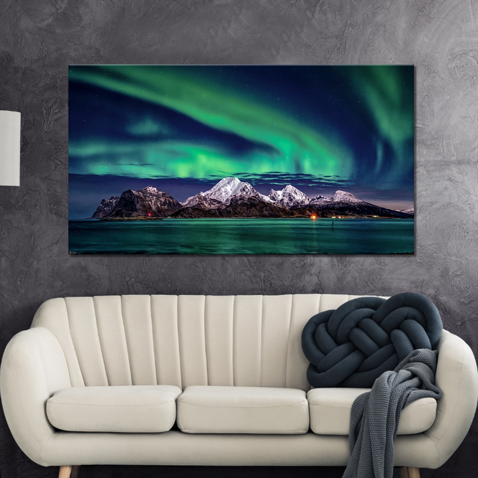 Lake And Northern Lights Canvas Wall Art on sale at MyriadMart