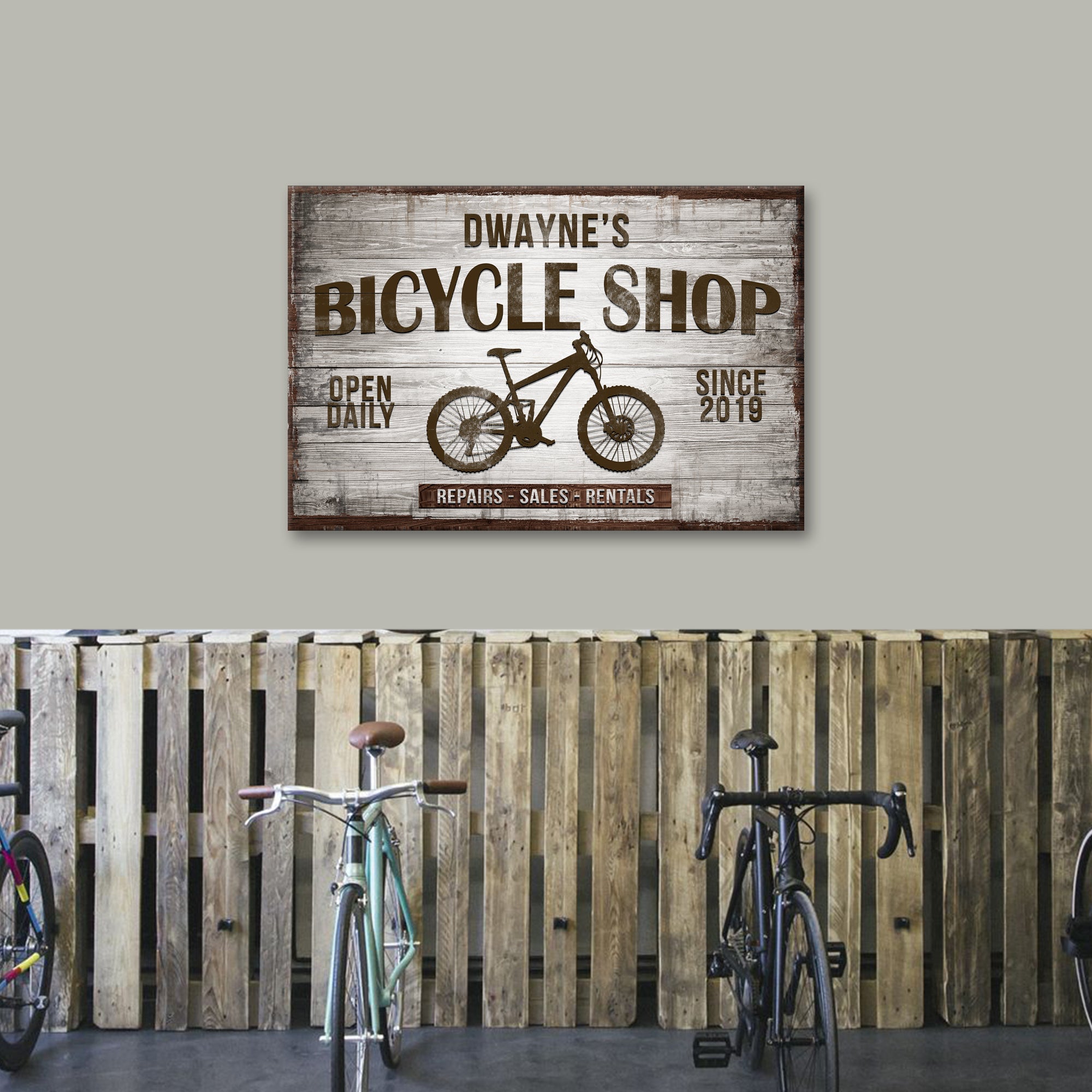 Bike Shop Sign III on sale at MyriadMart