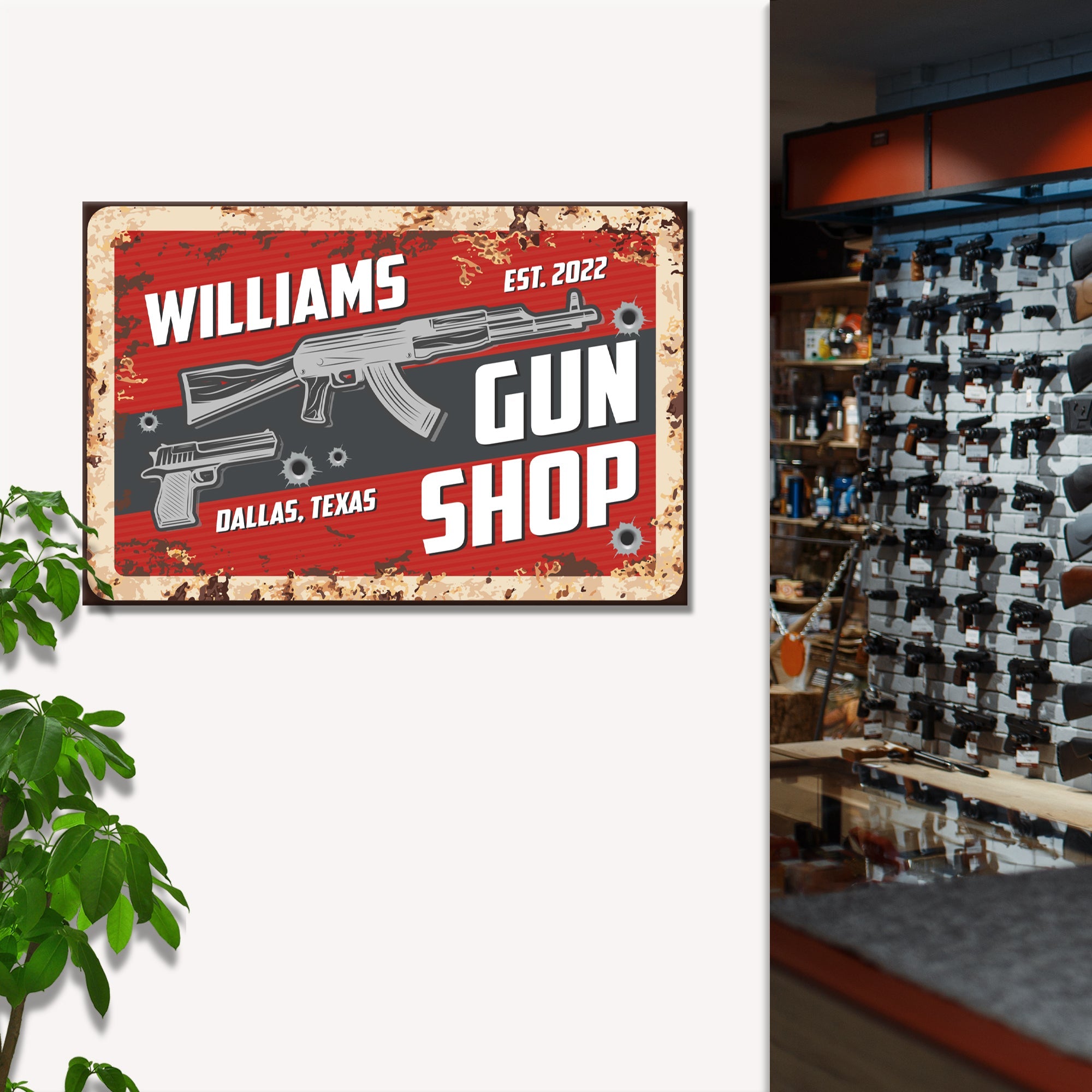 Gun Shop Sign II on sale at MyriadMart
