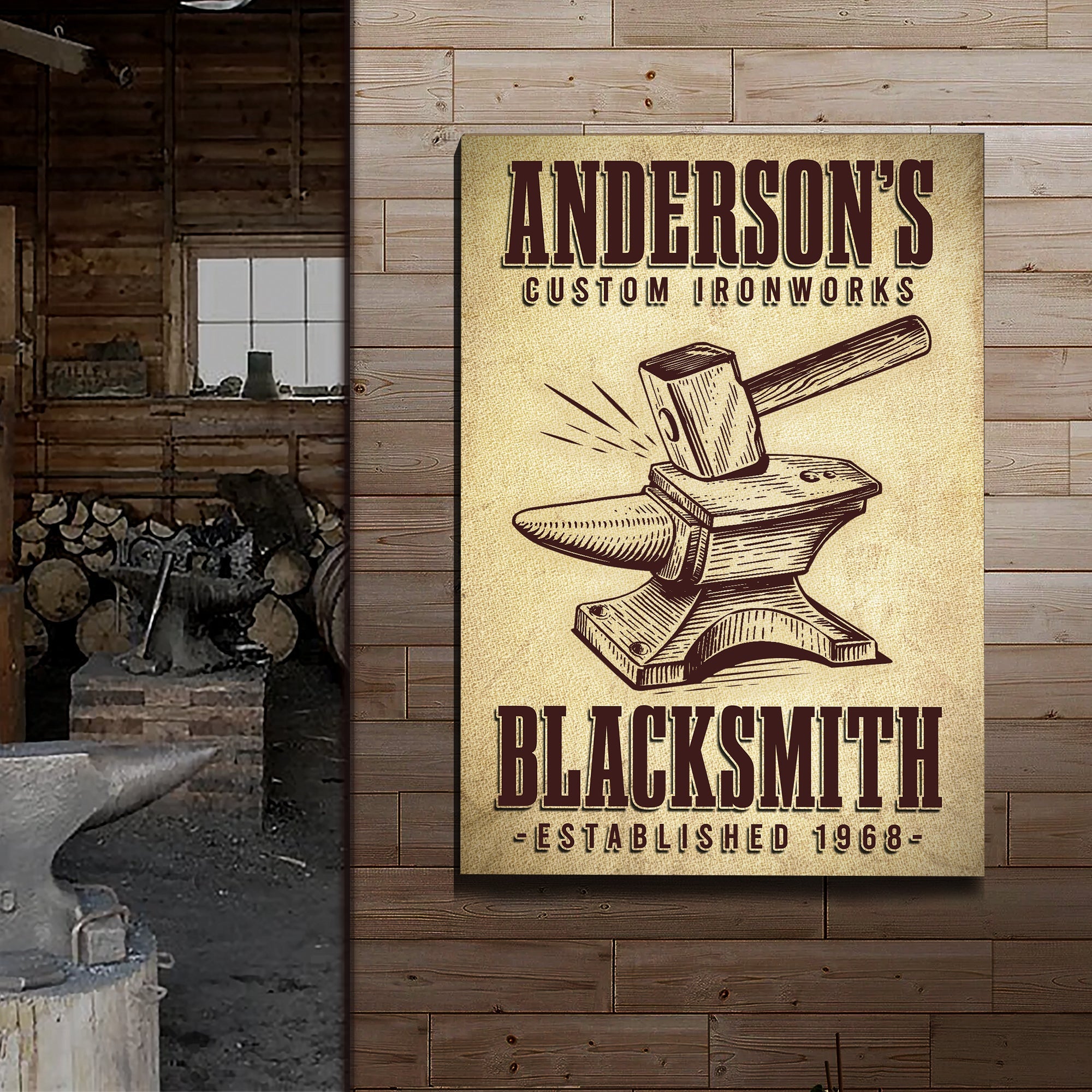 Custom Ironworks Blacksmith Sign on sale at MyriadMart