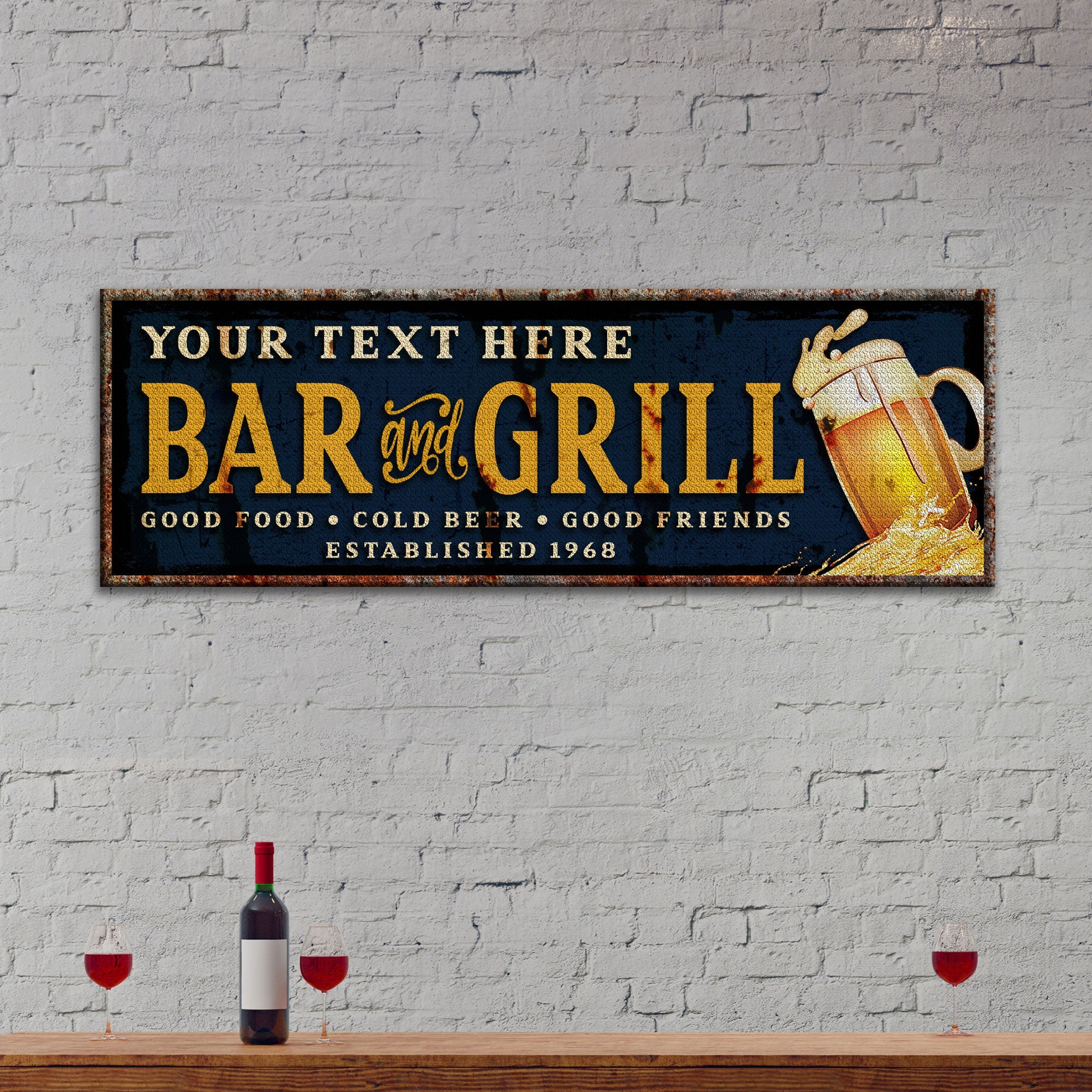 Bar And Grill Sign VI on sale at MyriadMart