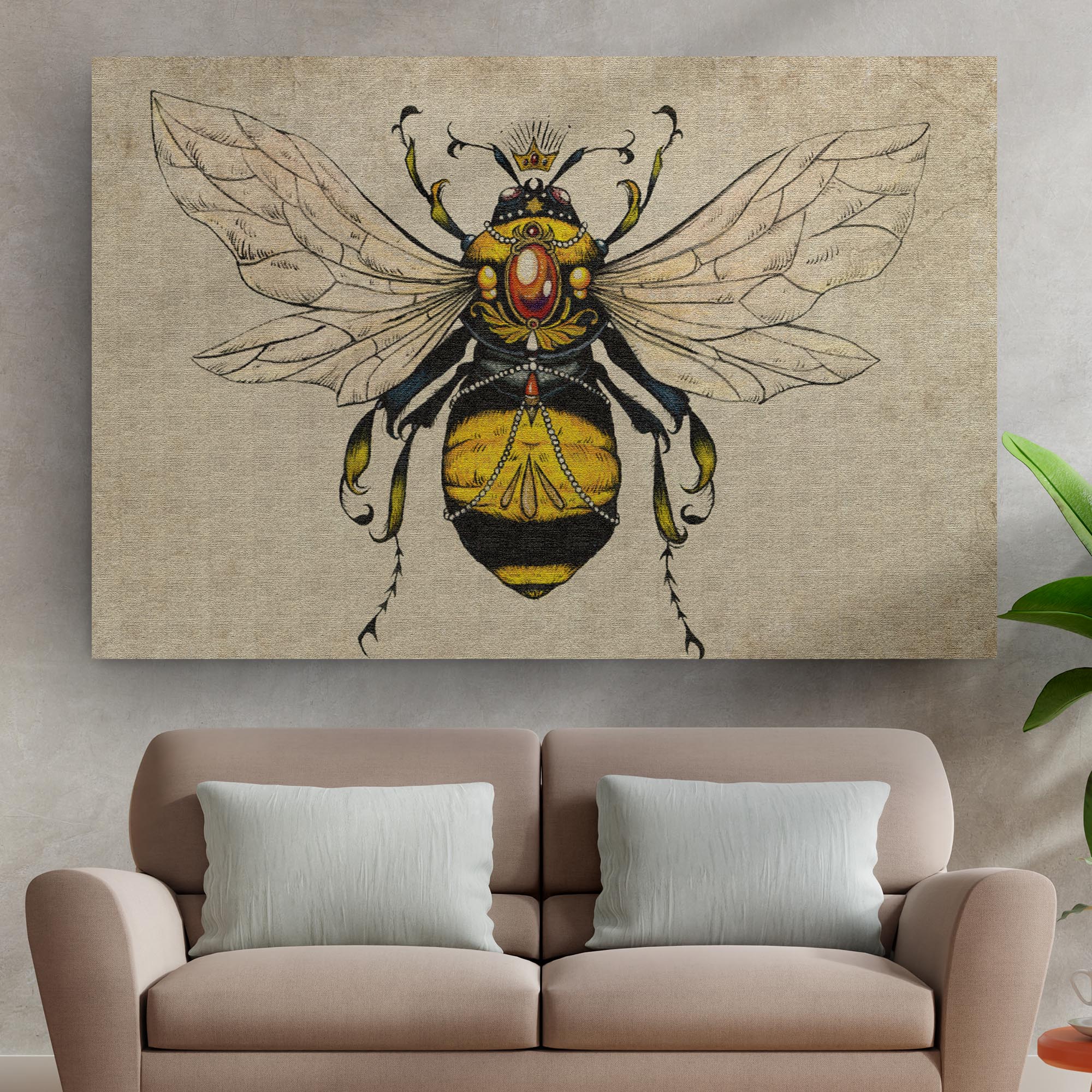 Vintage Queen Bee Canvas Wall Art on sale at MyriadMart