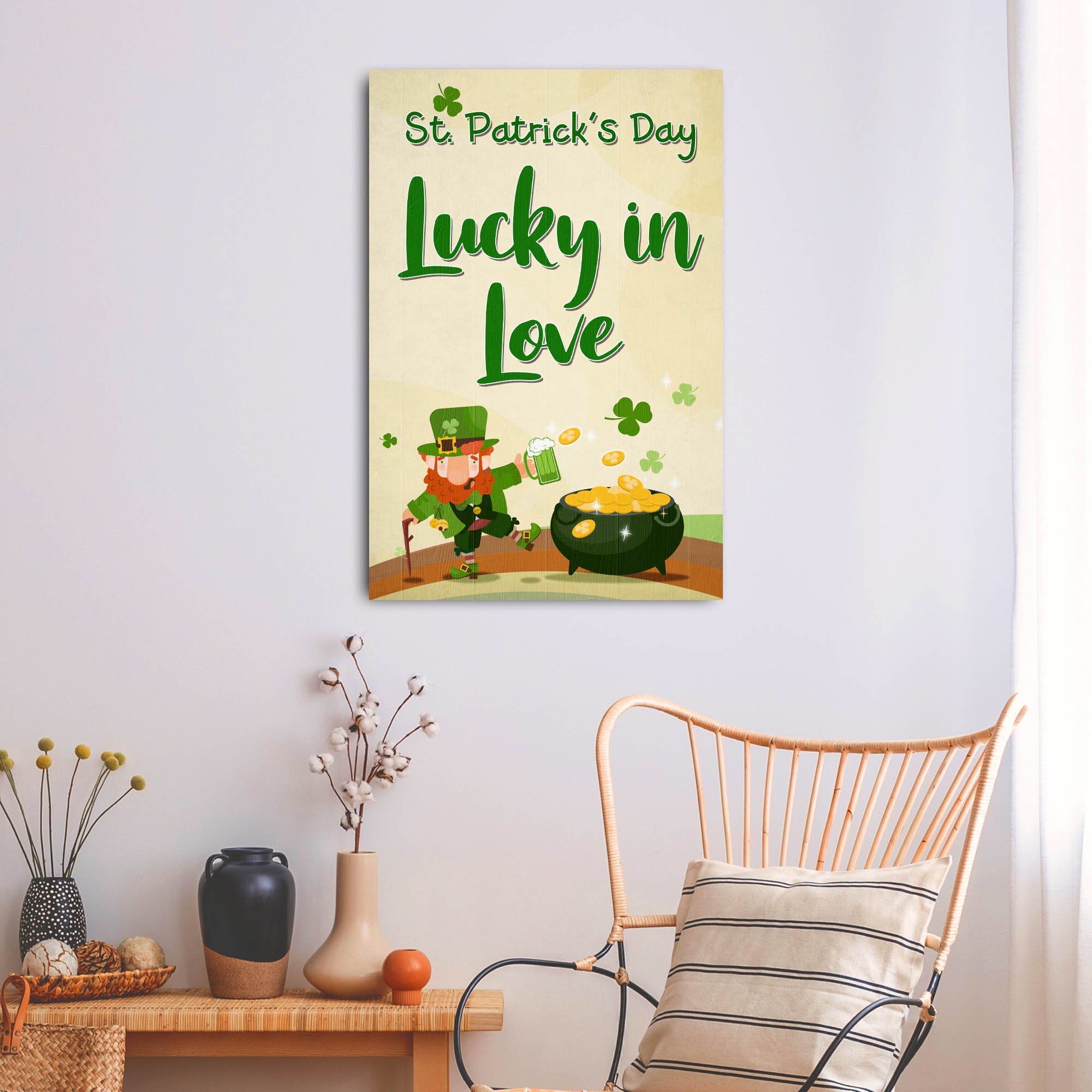 St. Patrick's Day Lucky In Love Sign on sale at MyriadMart