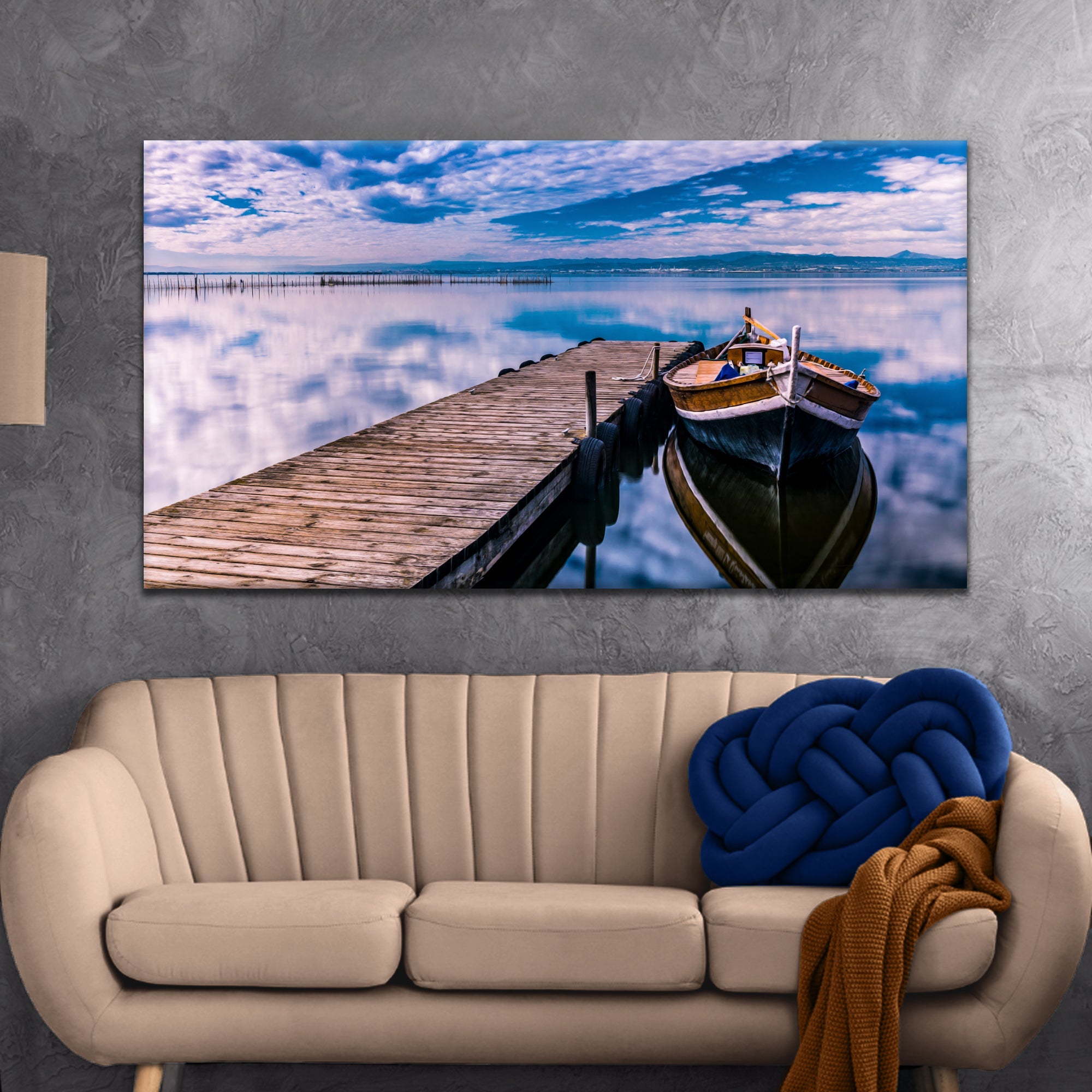 Boat Seascape Canvas Wall Art on sale at MyriadMart