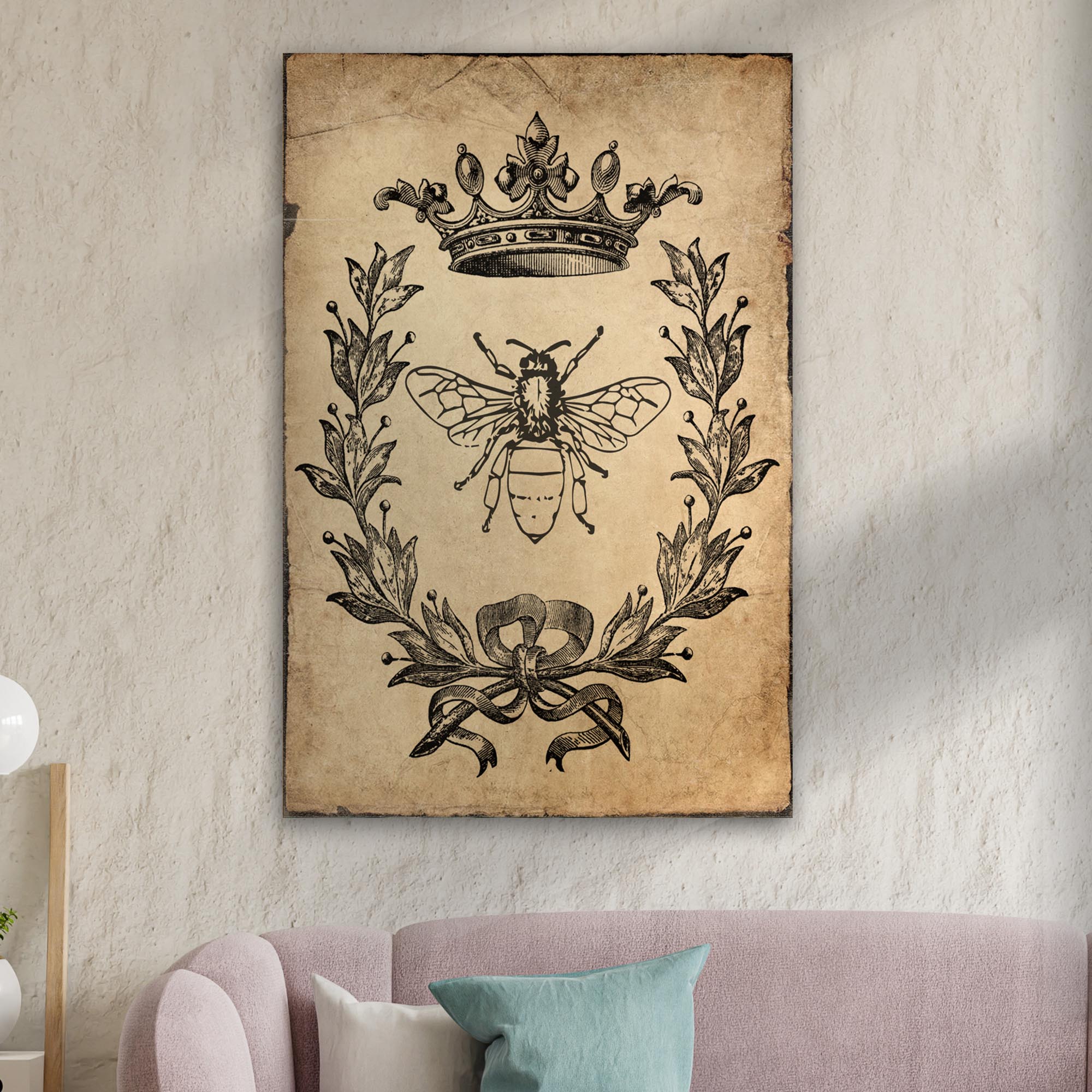 Queen Bee Vintage Painting Canvas Wall Art on sale at MyriadMart