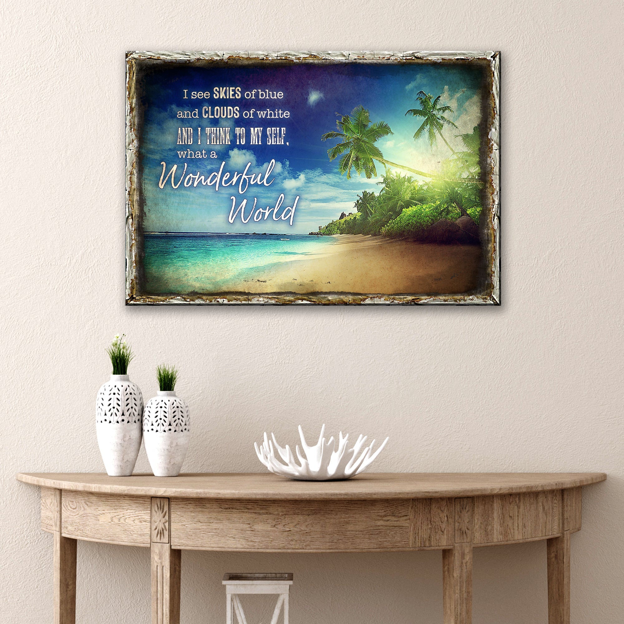 What A Wonderful World Sign IX on sale at MyriadMart