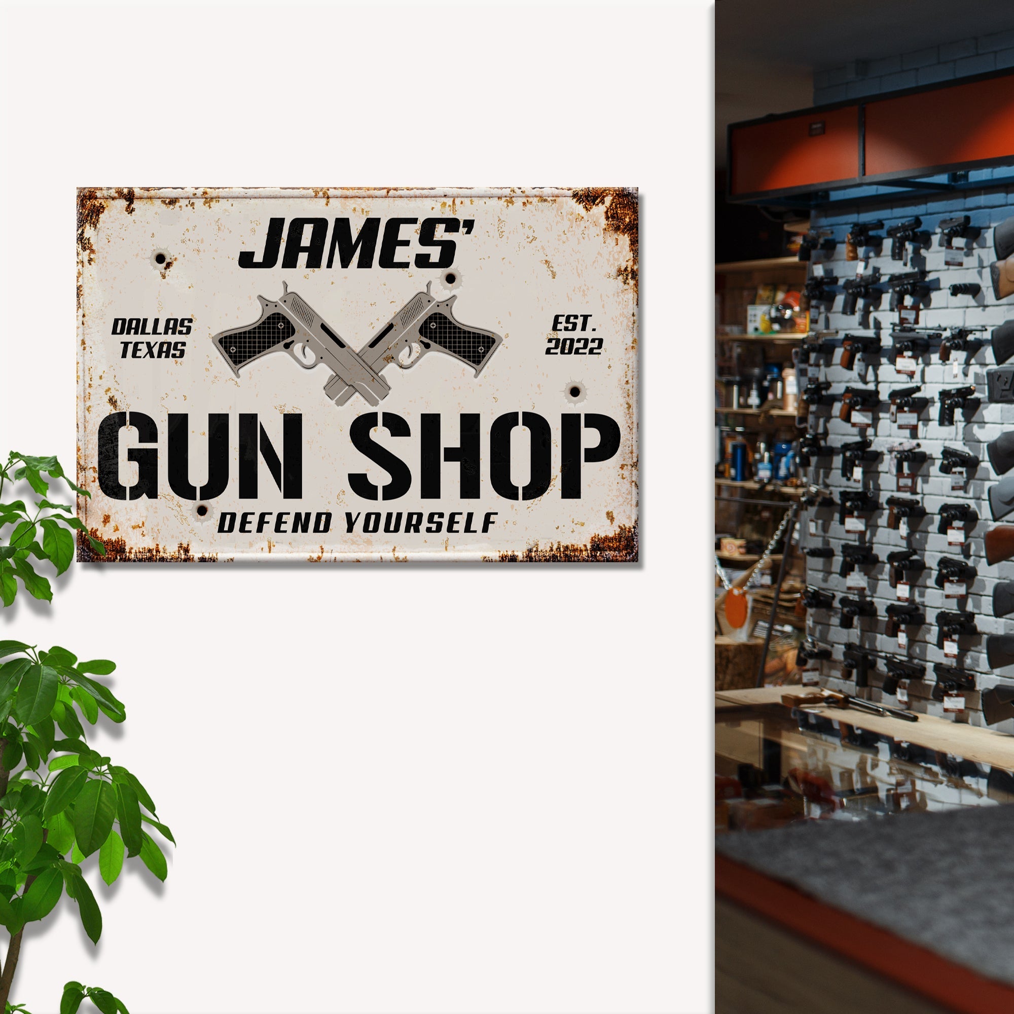 Gun Shop Sign III on sale at MyriadMart