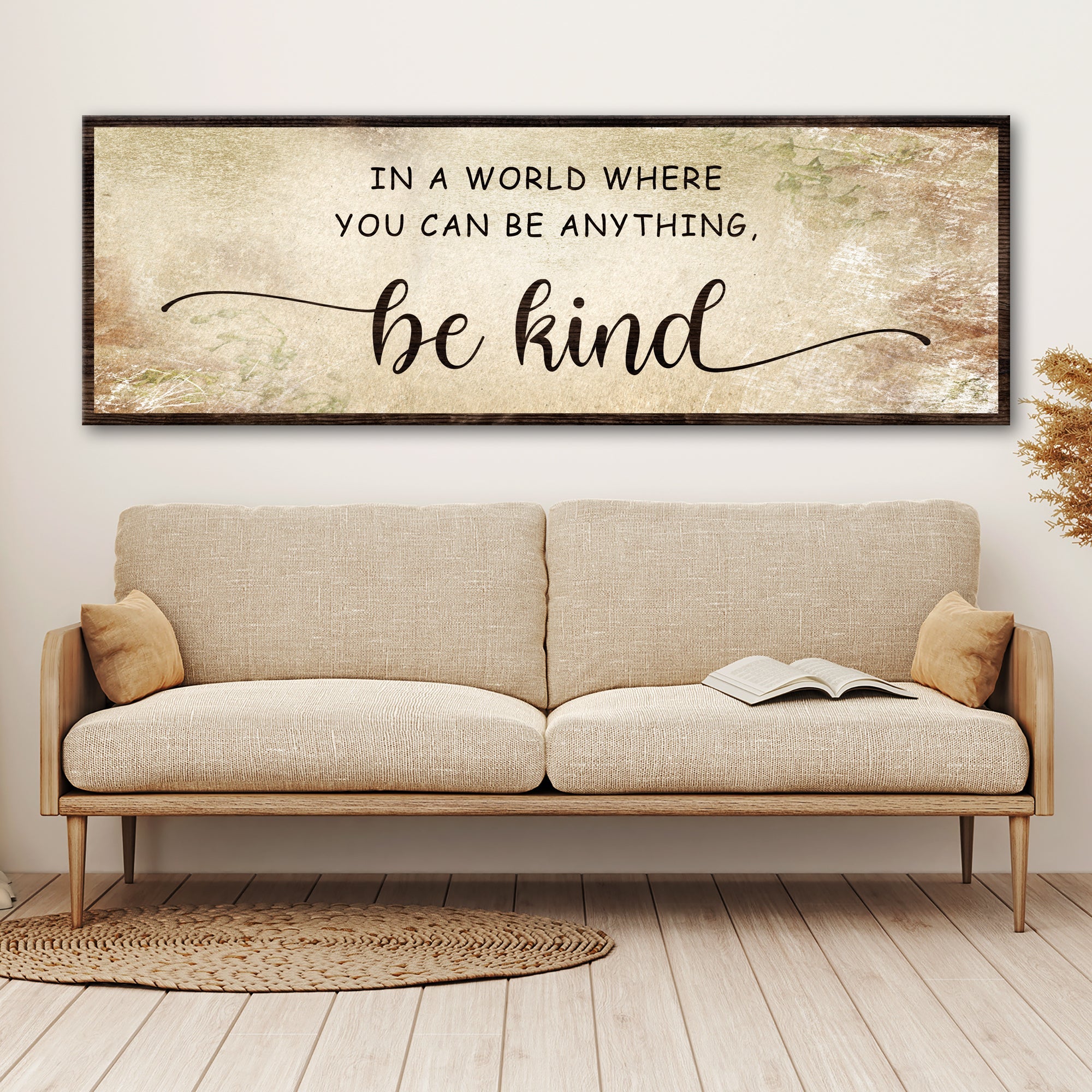 In A World Where You Can Be Anything, Be Kind Sign V on sale at MyriadMart