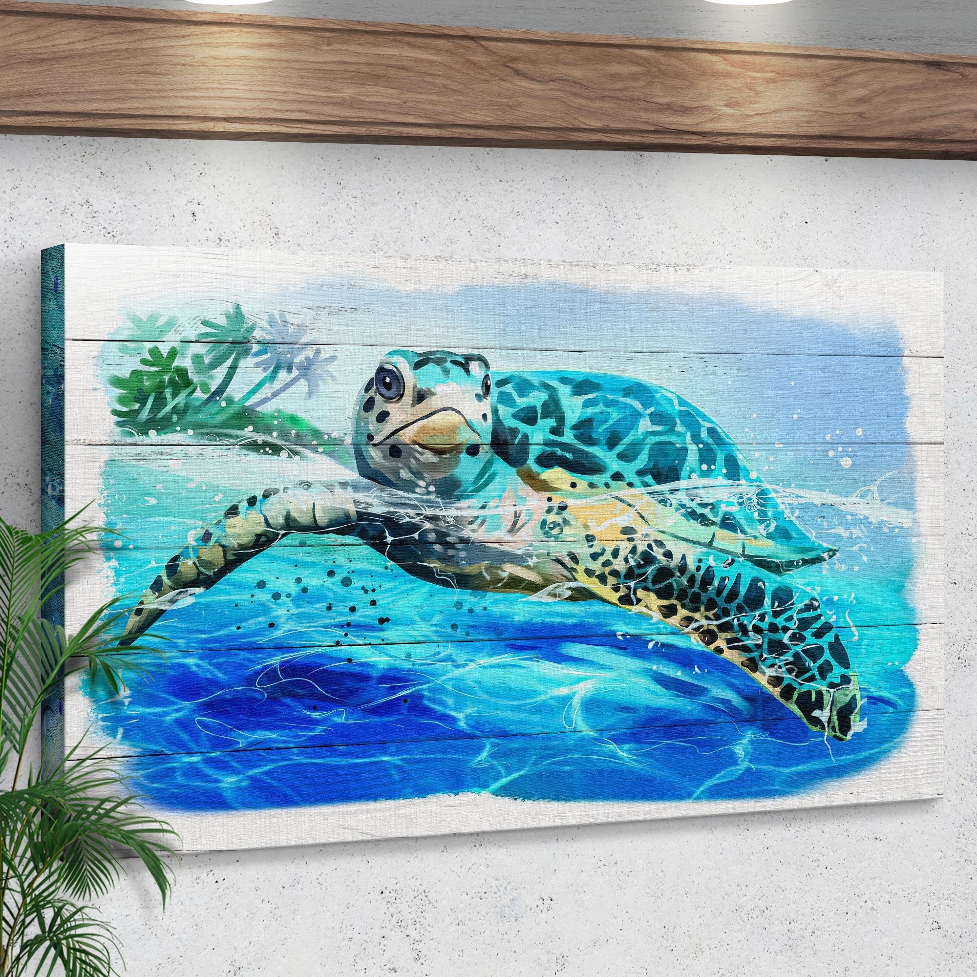 Turtle Oasis Watercolor Canvas Wall Art on sale at MyriadMart