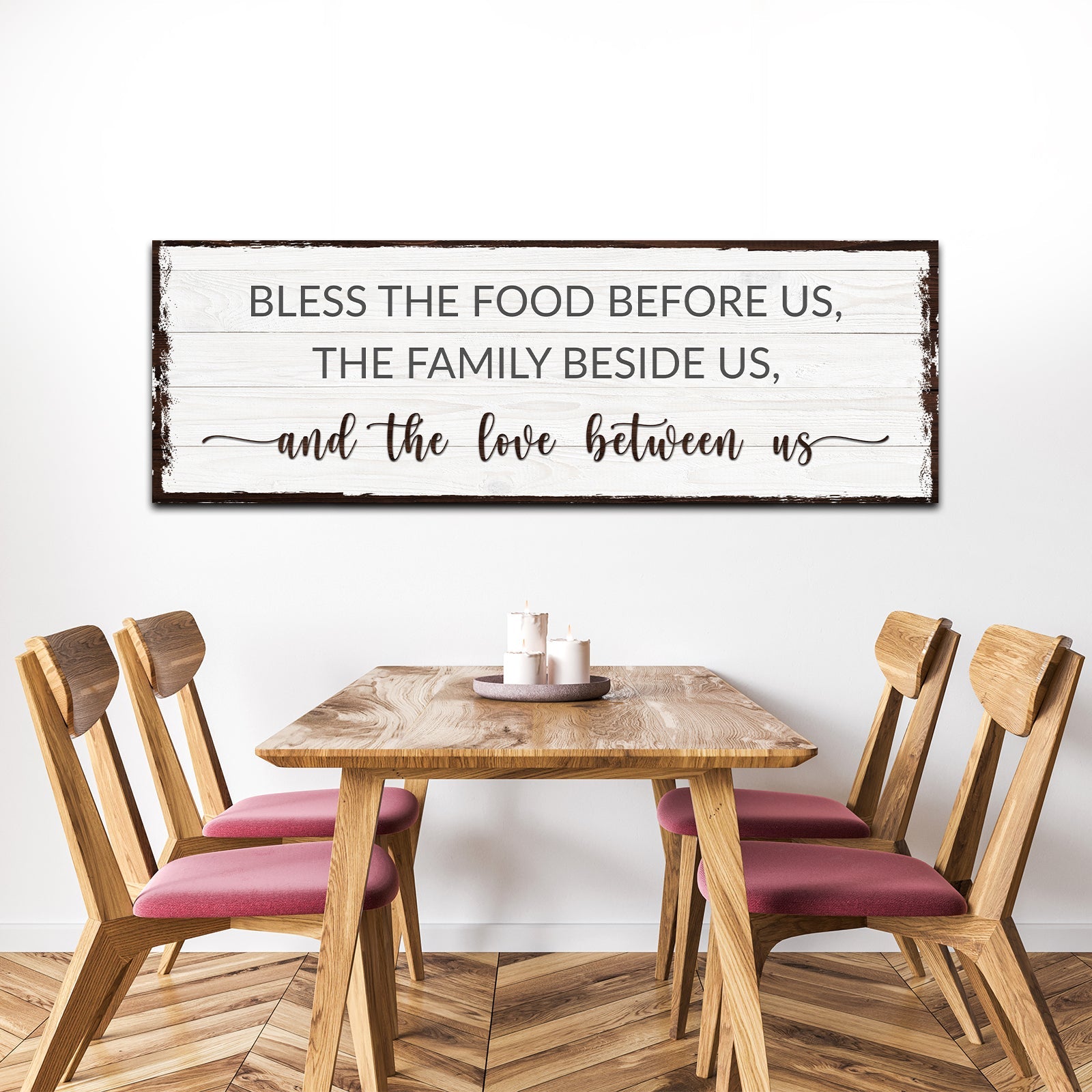 Bless The Food Before Us And The Love Between Us Sign on sale at MyriadMart