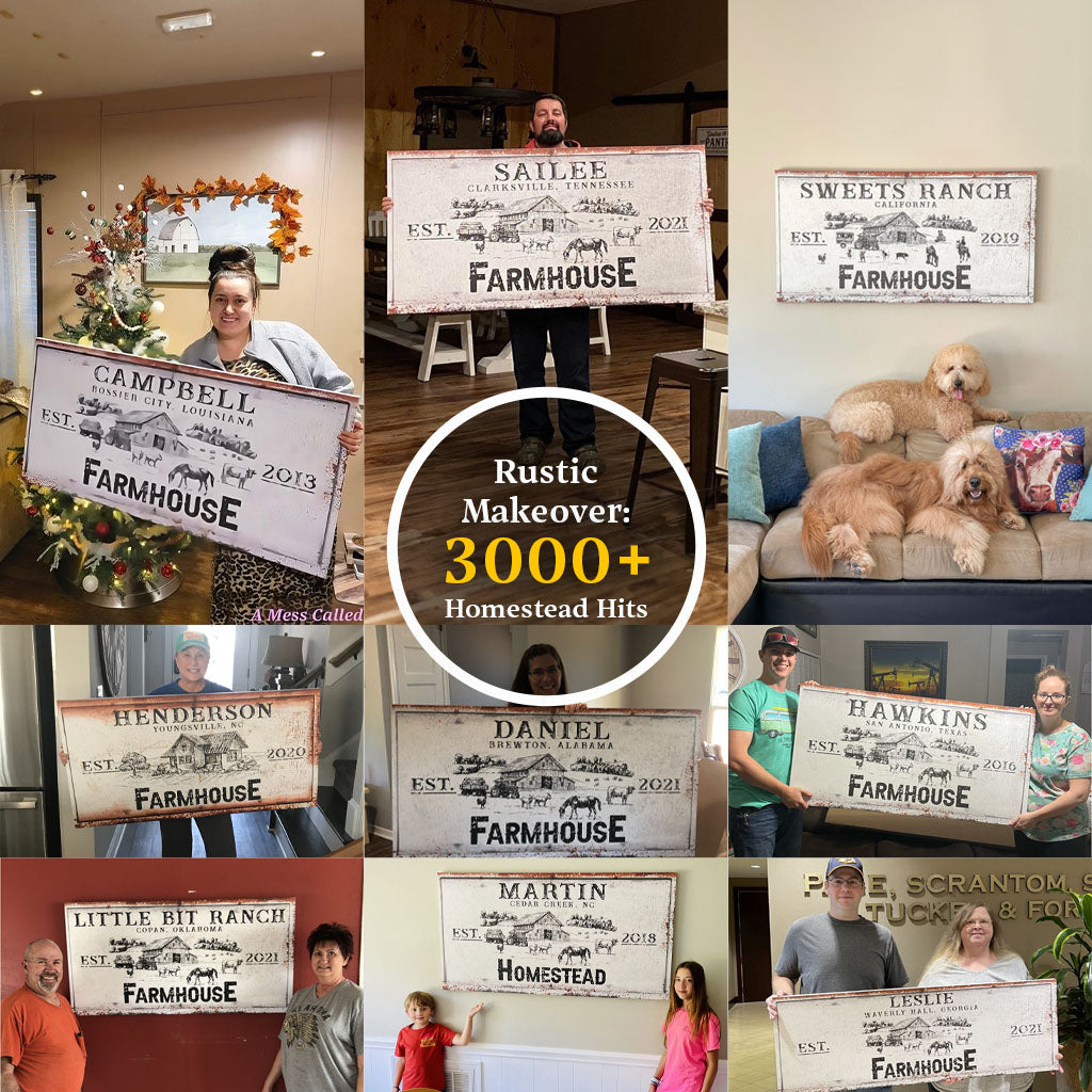 Rustic Farmhouse Personalized Sign II on sale at MyriadMart