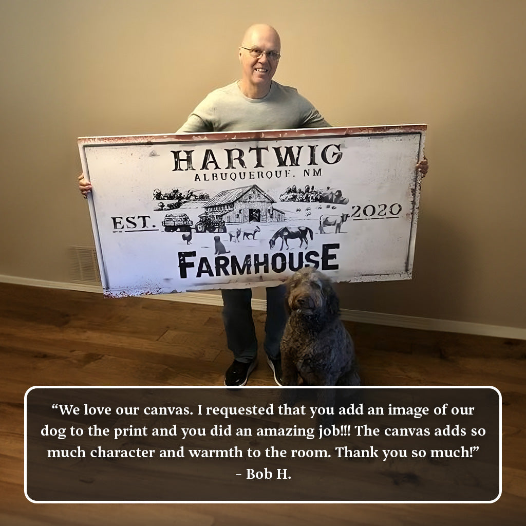 Rustic Farmhouse Personalized Sign II on sale at MyriadMart