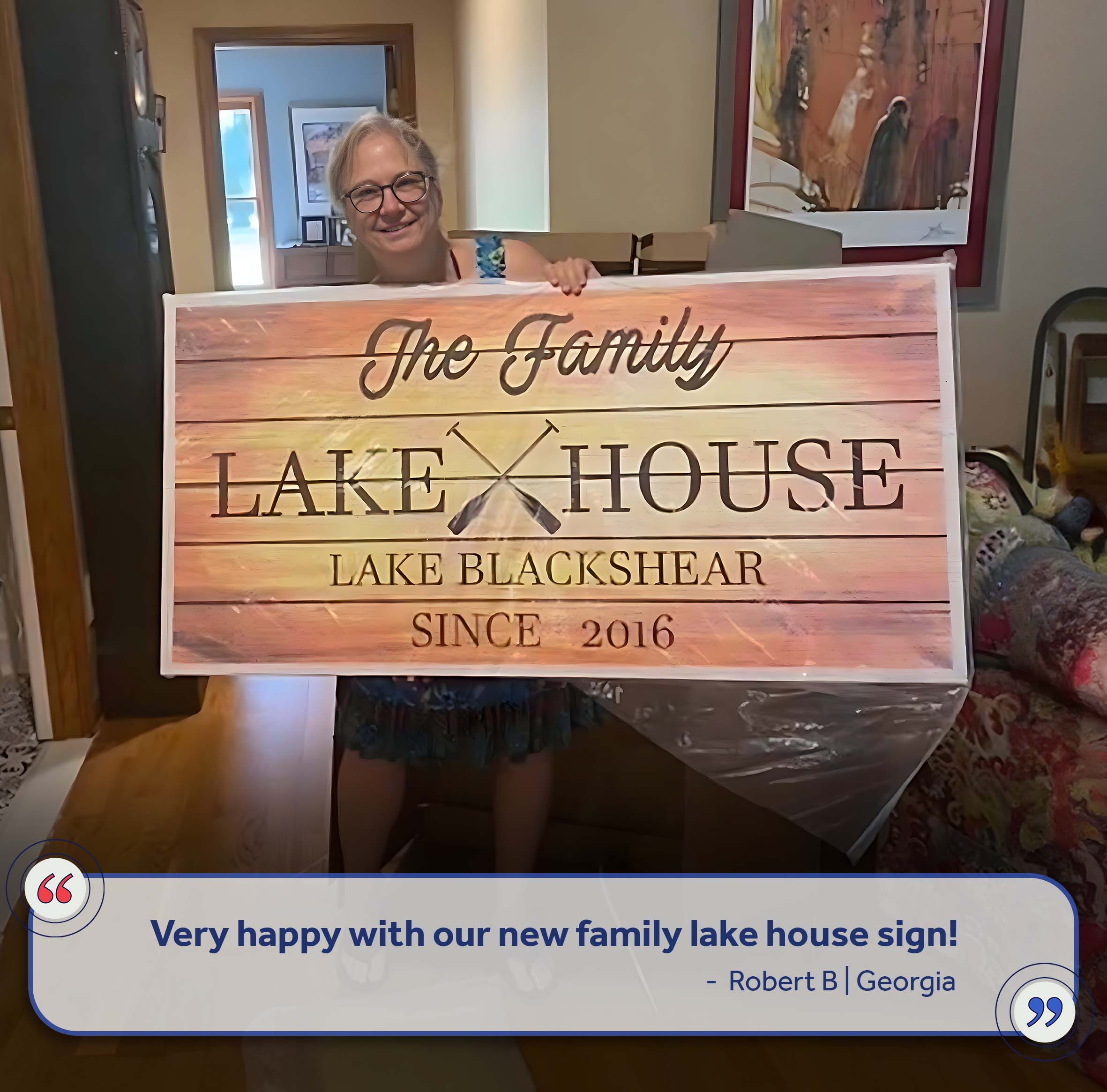 Family Lake House Paddle Sign III on sale at MyriadMart