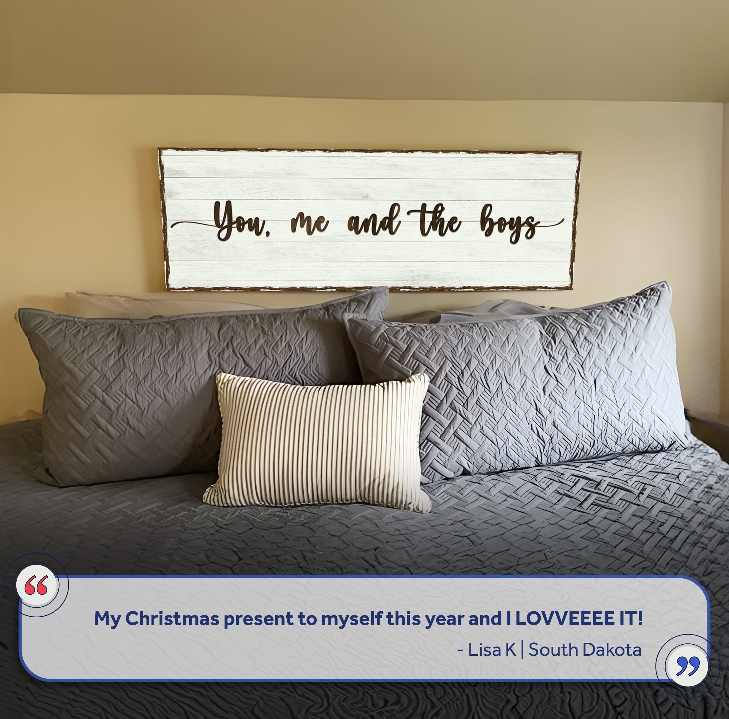 You, Me, And The Boys Sign on sale at MyriadMart