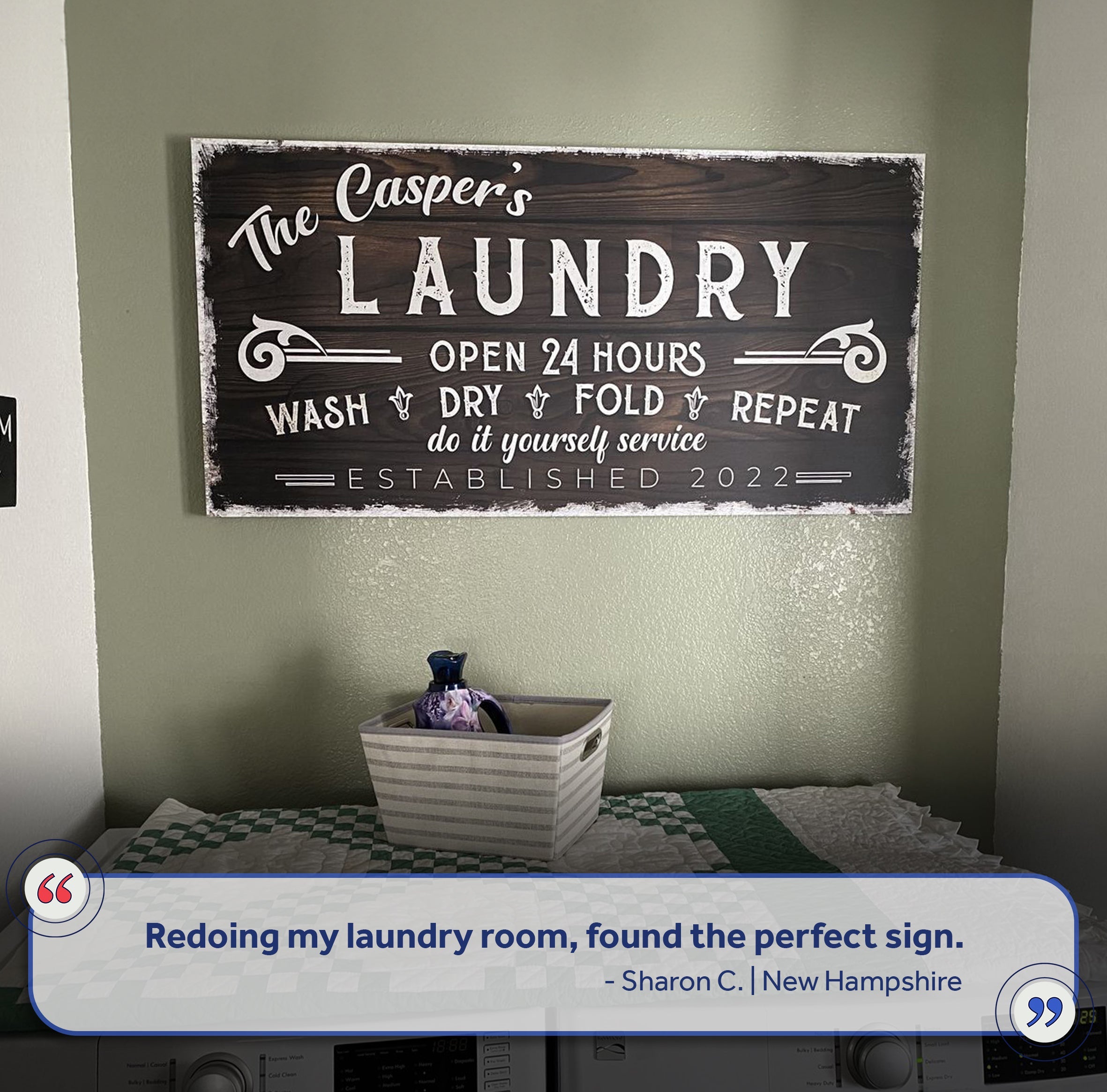 Personalized Laundry Room Sign III on sale at MyriadMart