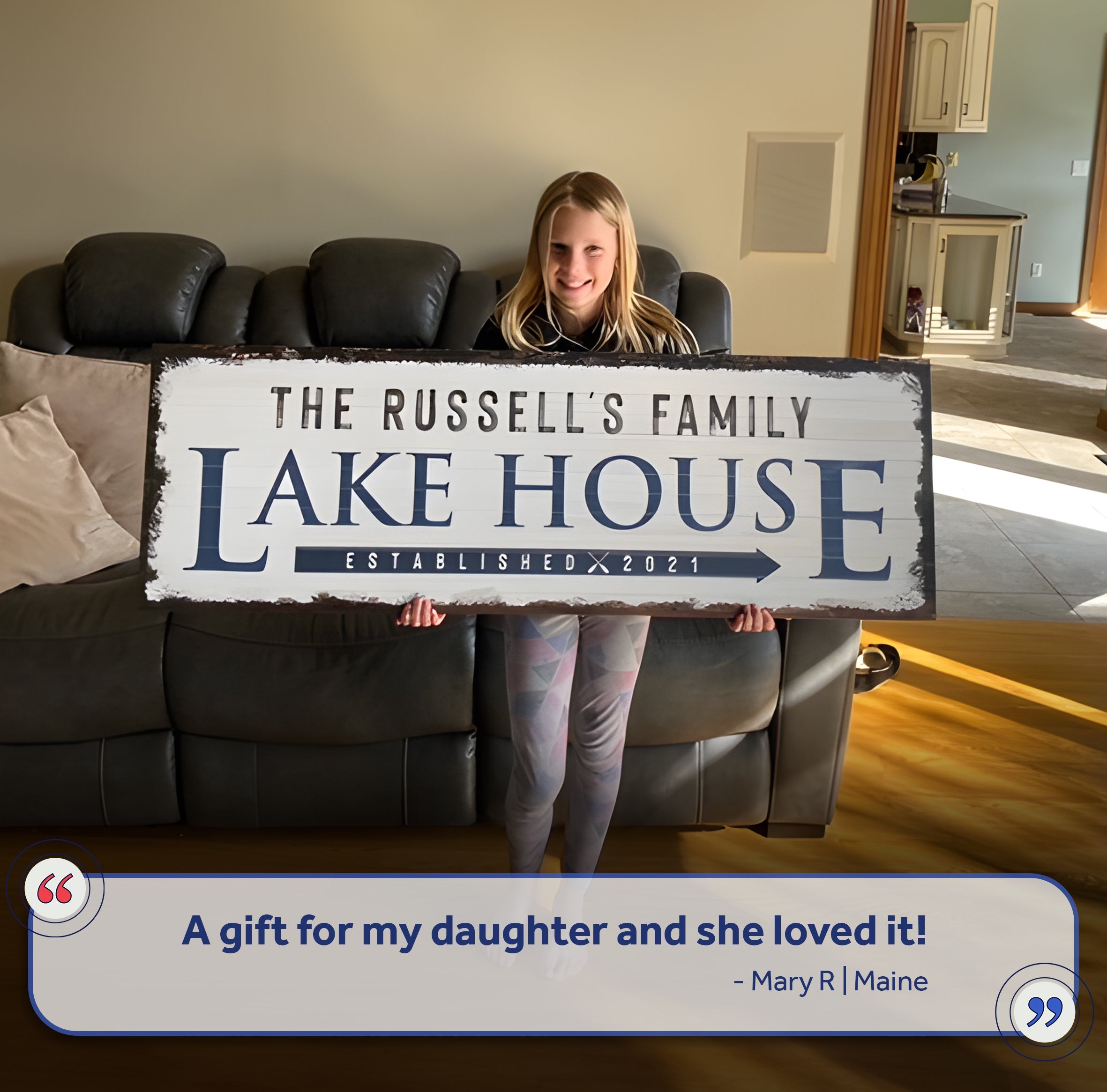 Family Lake House Arrow Sign on sale at MyriadMart