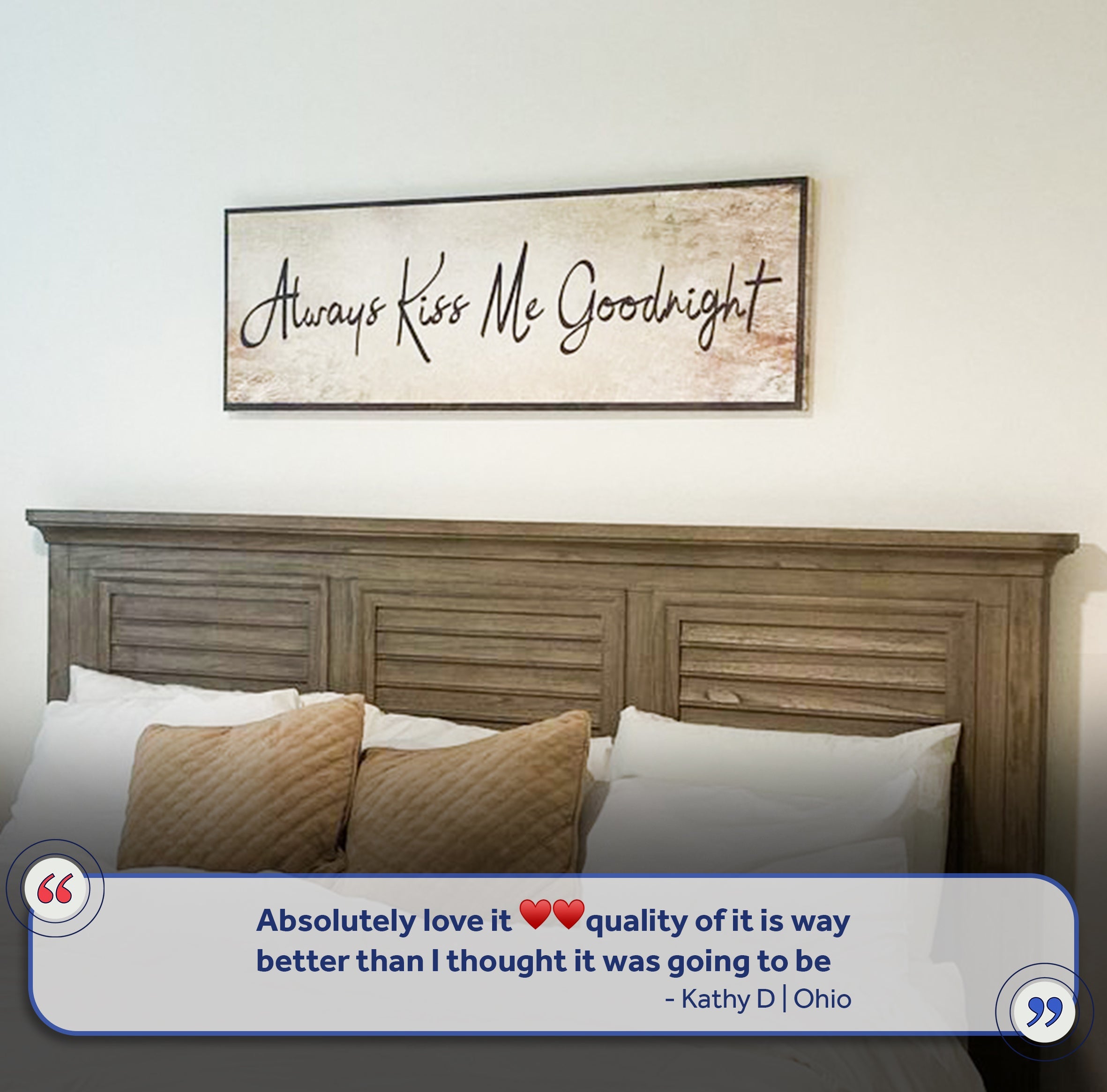 Always Kiss Me Goodnight Sign VI on sale at MyriadMart