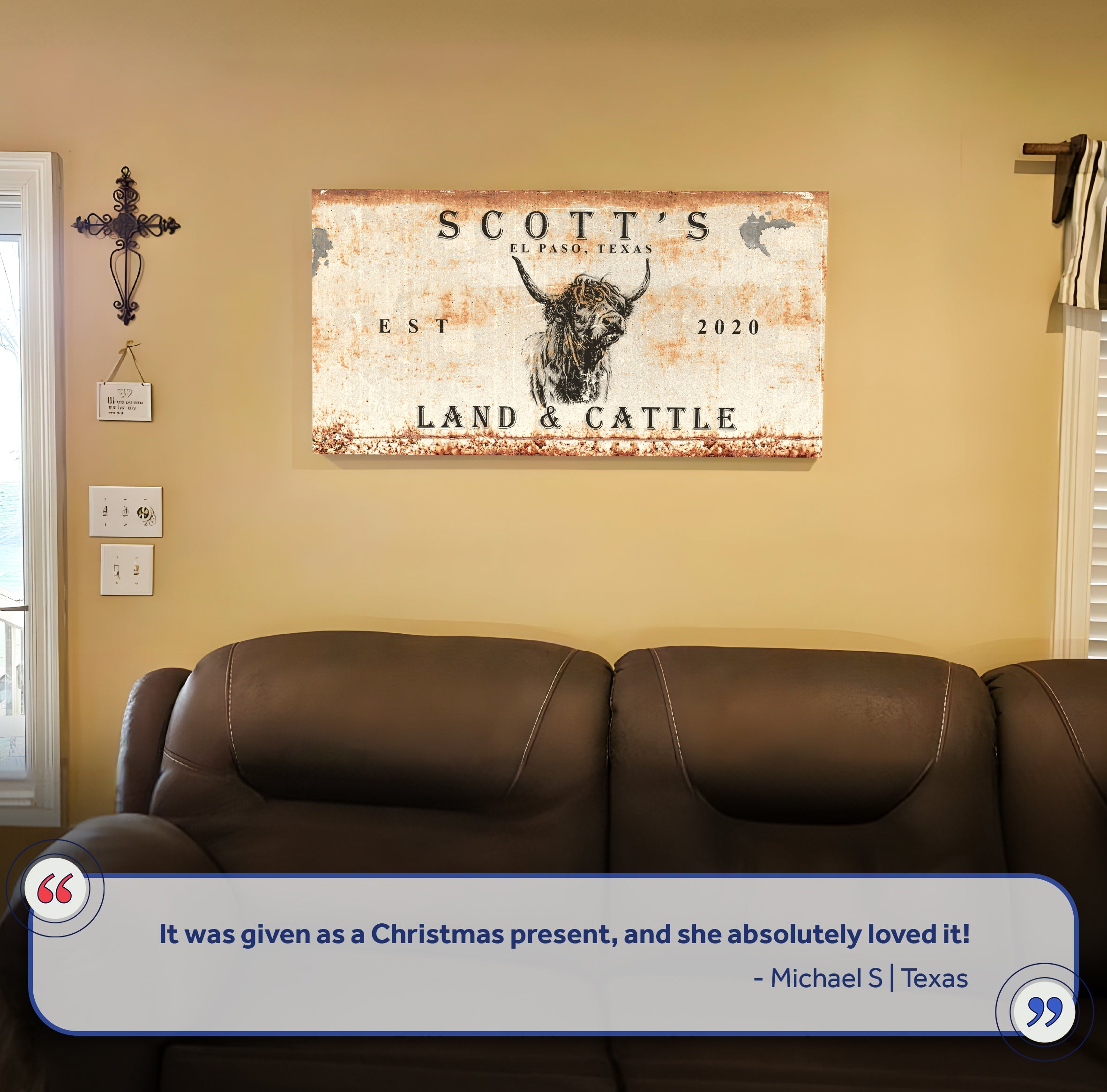 Land And Cattle Rustic Sign II on sale at MyriadMart