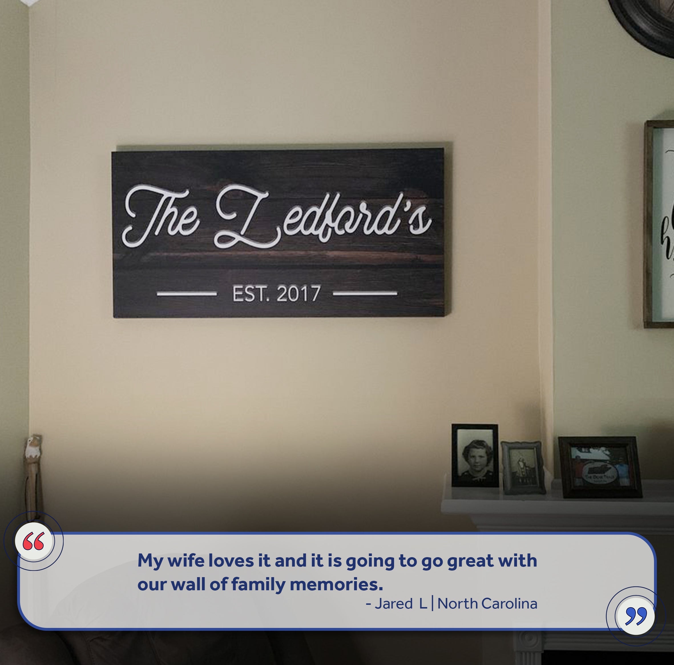 Wooden Family Name Sign on sale at MyriadMart