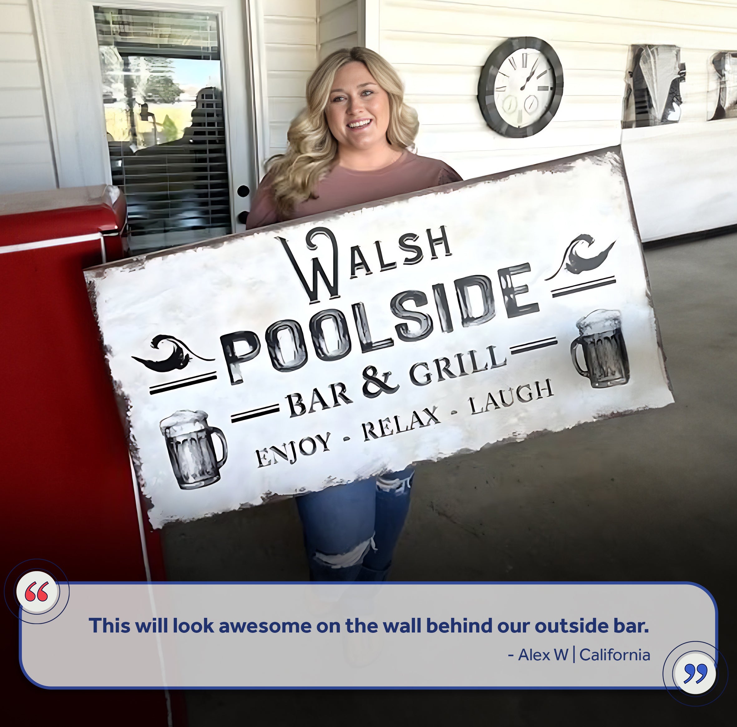 Personalized Poolside Bar And Grill Sign on sale at MyriadMart