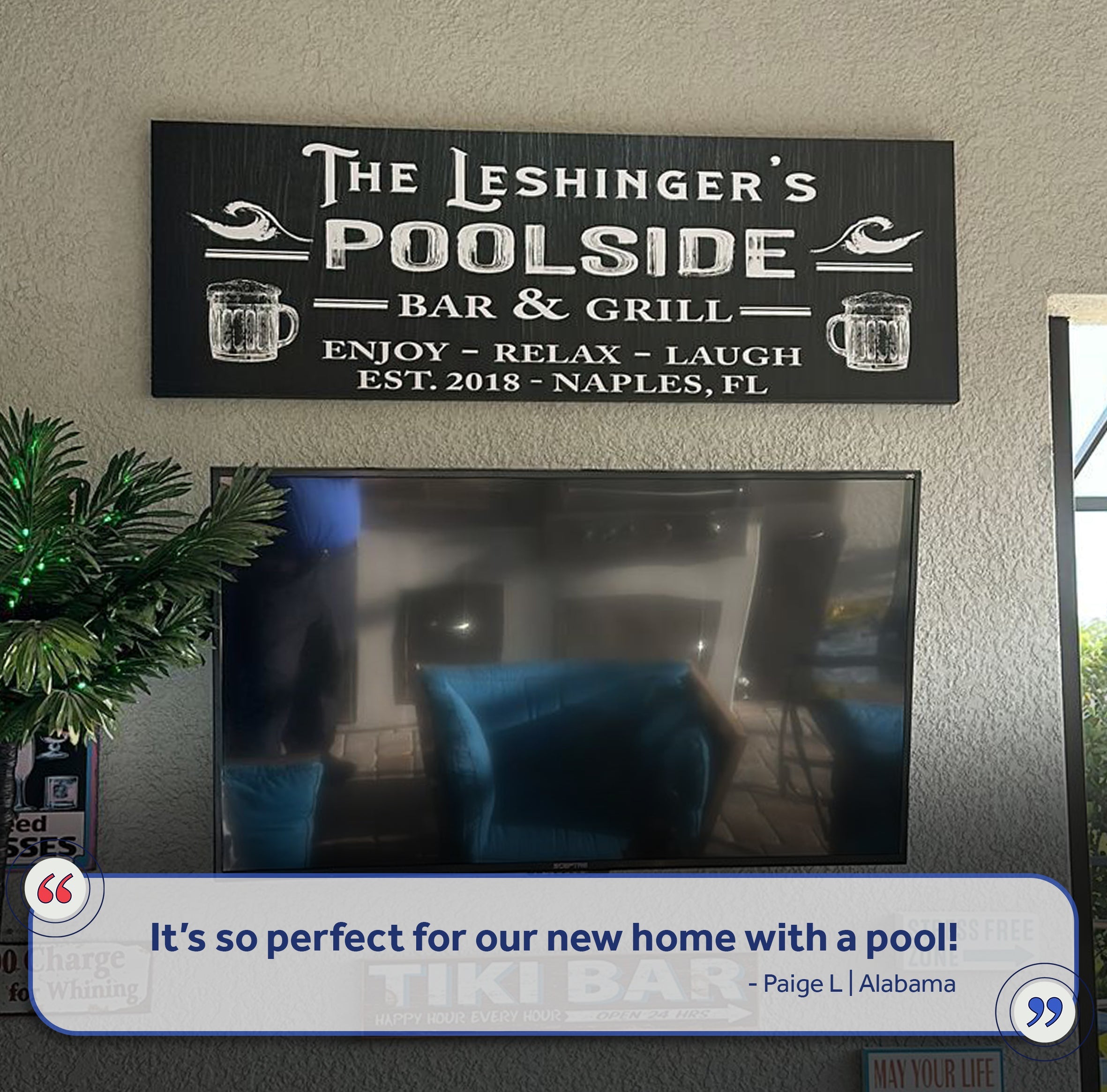 Personalized Poolside Bar And Grill Sign III on sale at MyriadMart