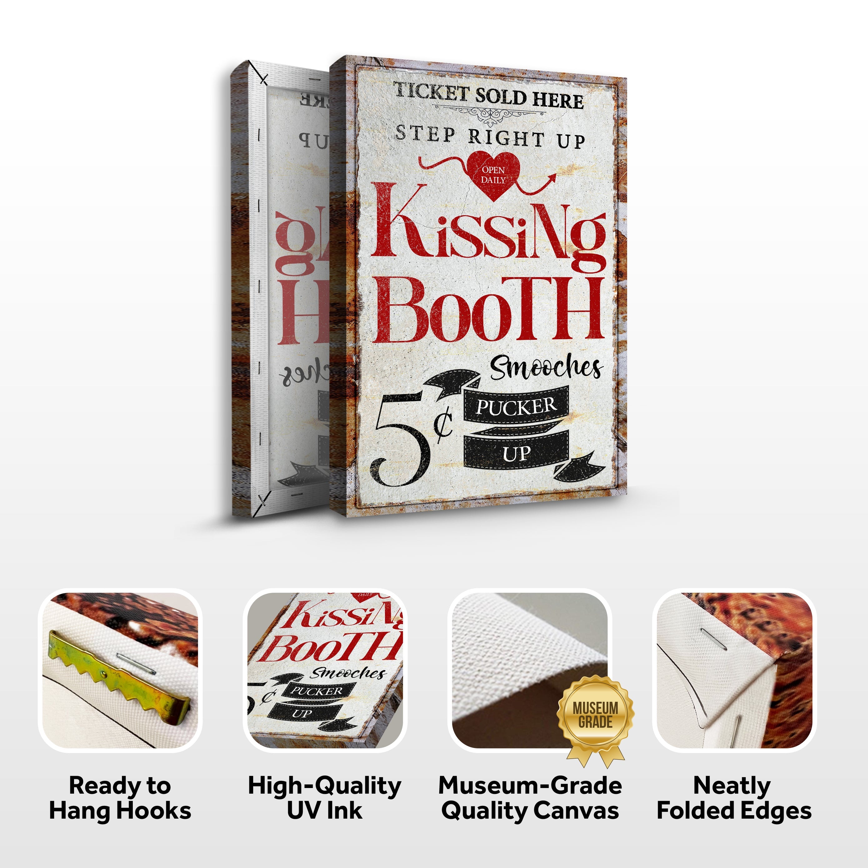 Valentines Day Kissing Booth Sign II on sale at MyriadMart