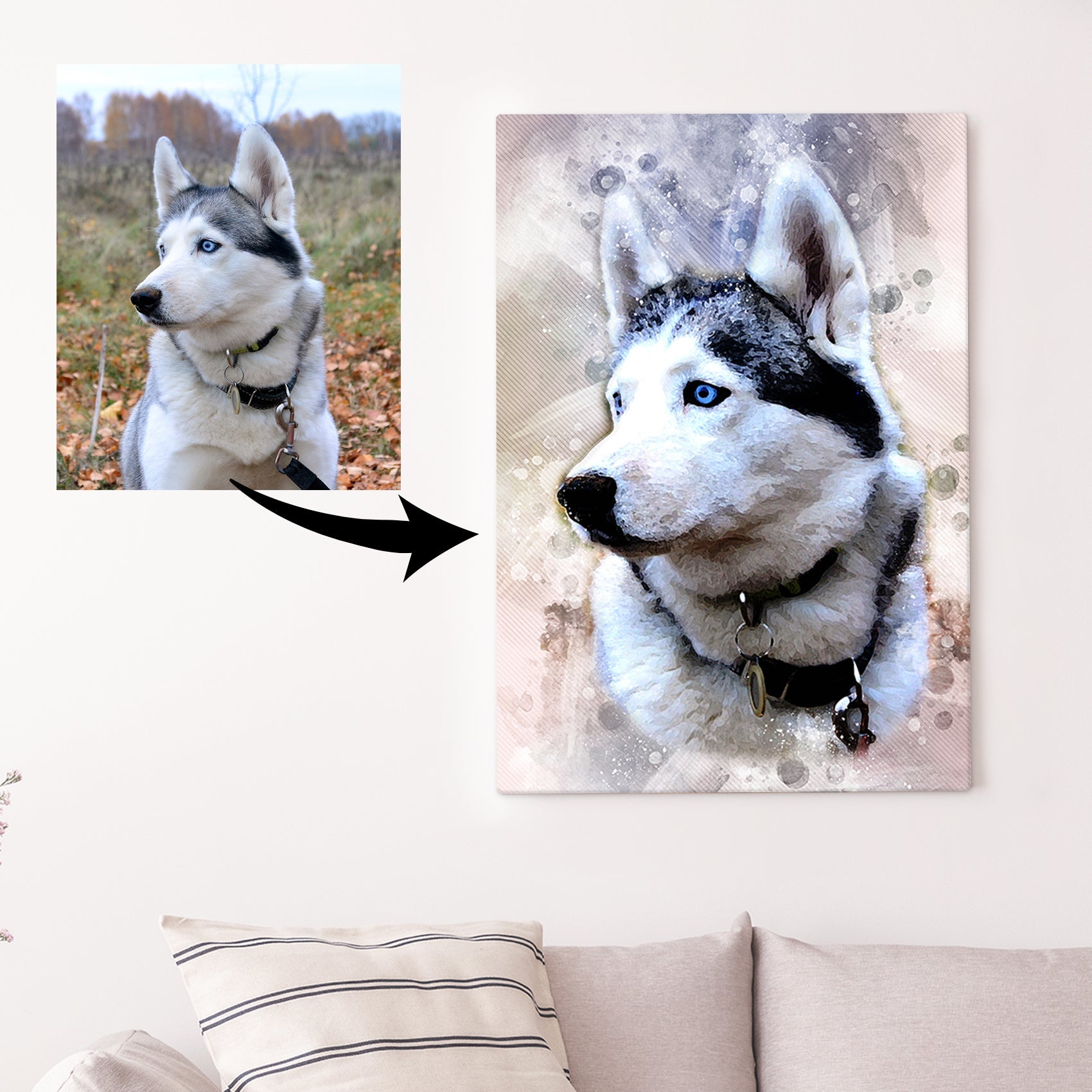 Dog Watercolor Portrait Sign on sale at MyriadMart