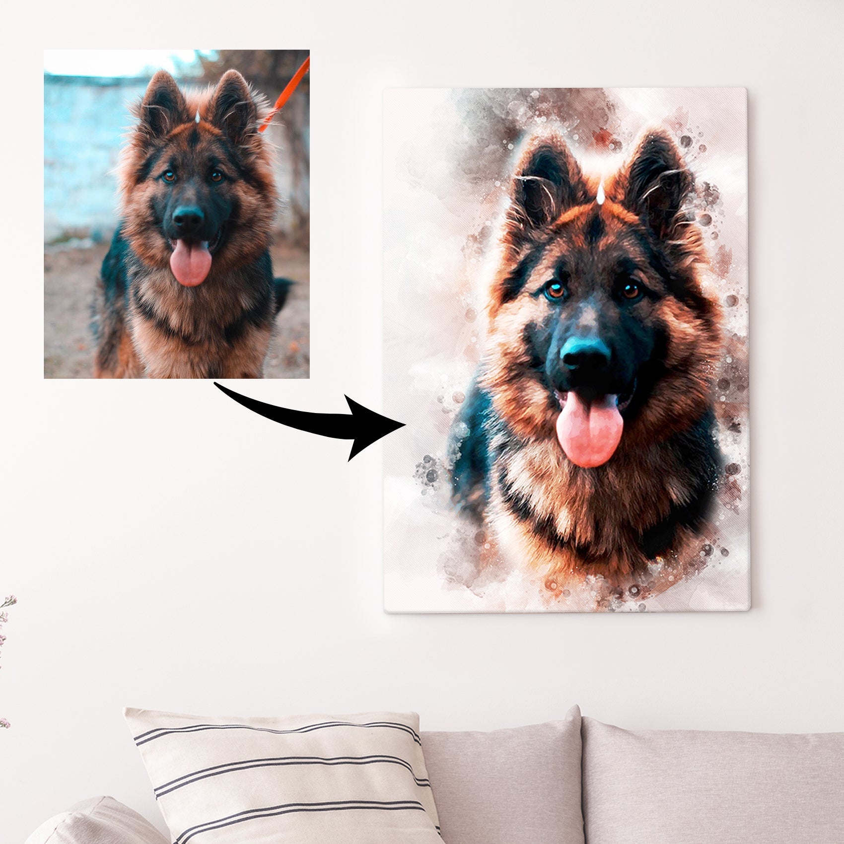 Dog Watercolor Portrait Sign on sale at MyriadMart