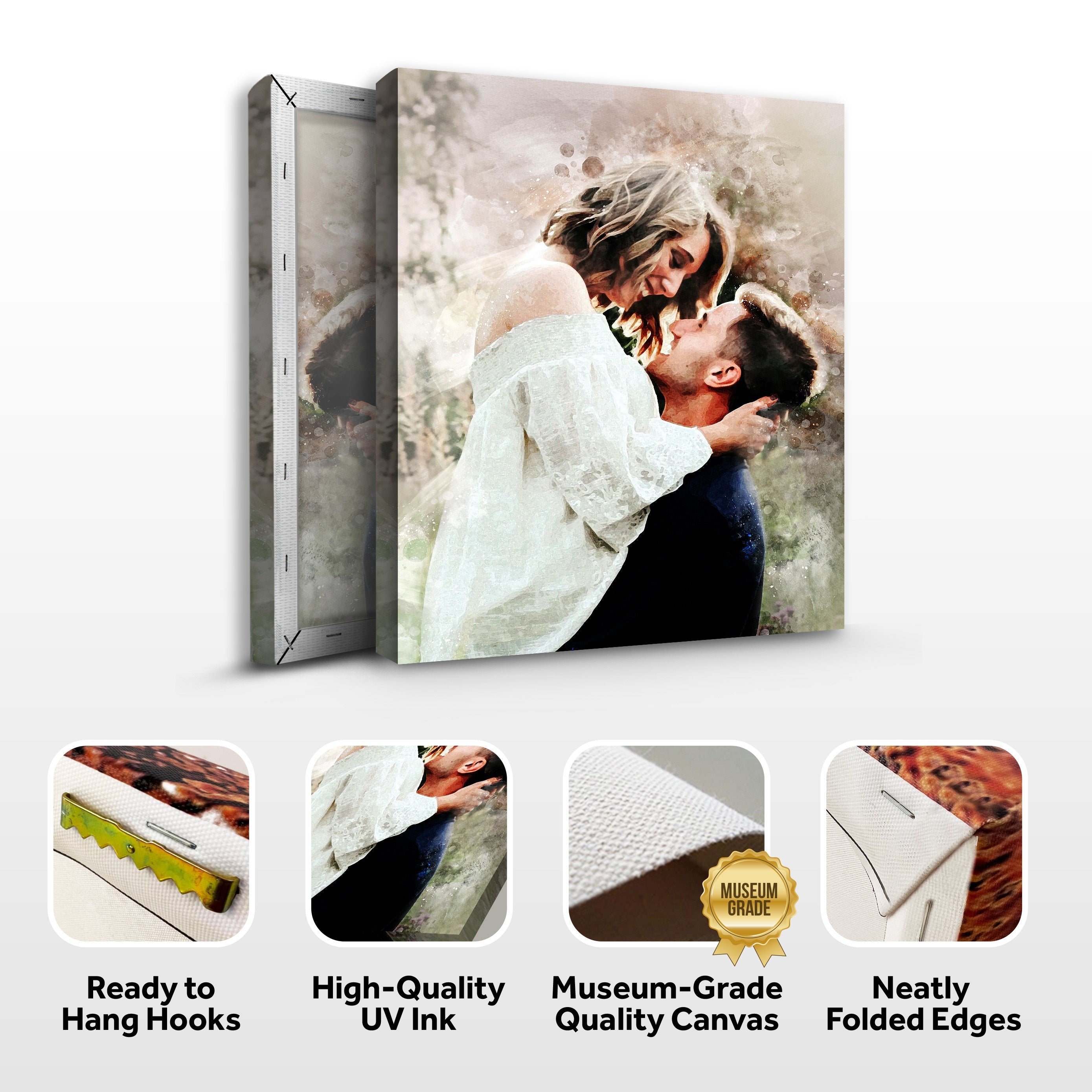 Couple Watercolor Portrait Sign on sale at MyriadMart