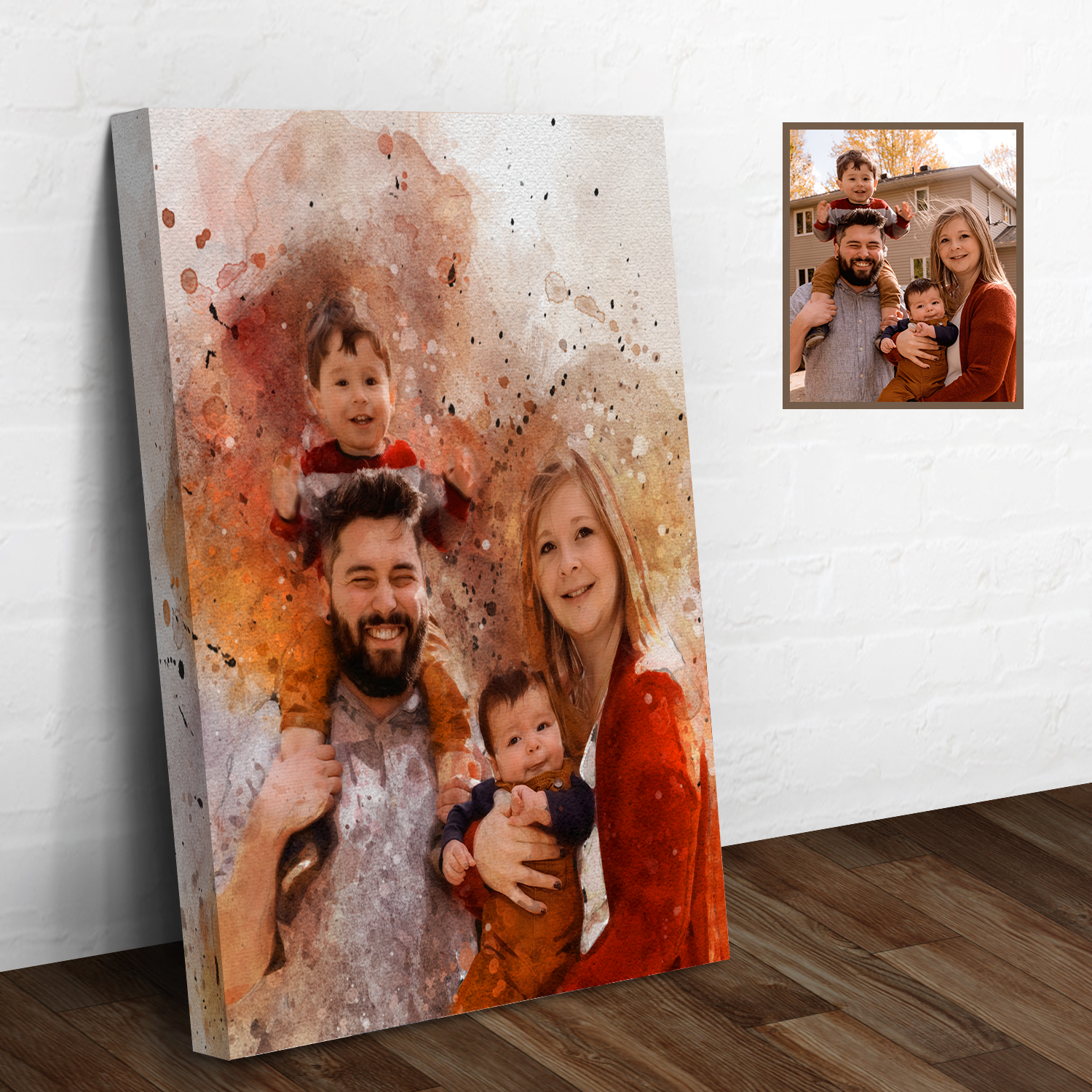 Family Watercolor Portrait Sign on sale at MyriadMart