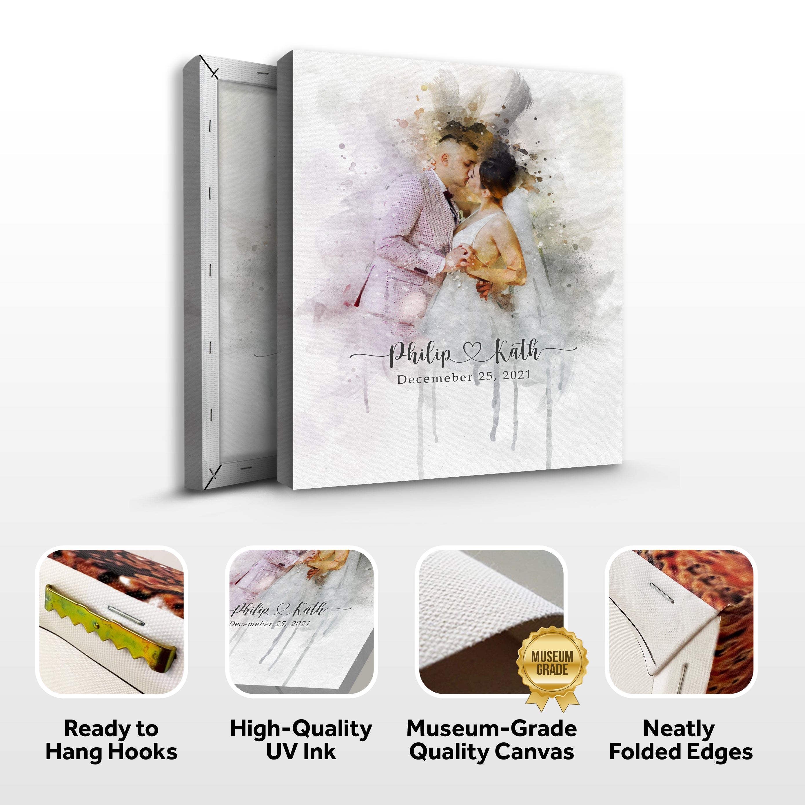 Wedding Portrait Watercolor Sign on sale at MyriadMart