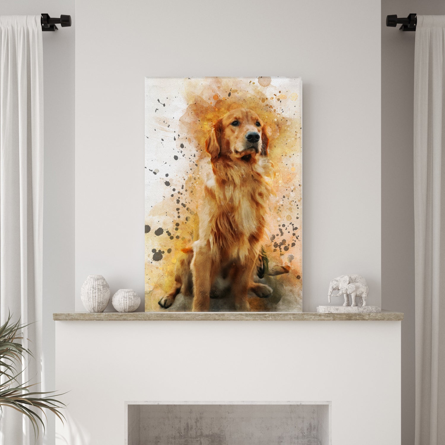 Pet Watercolor Portrait Custom Wall Art on sale at MyriadMart