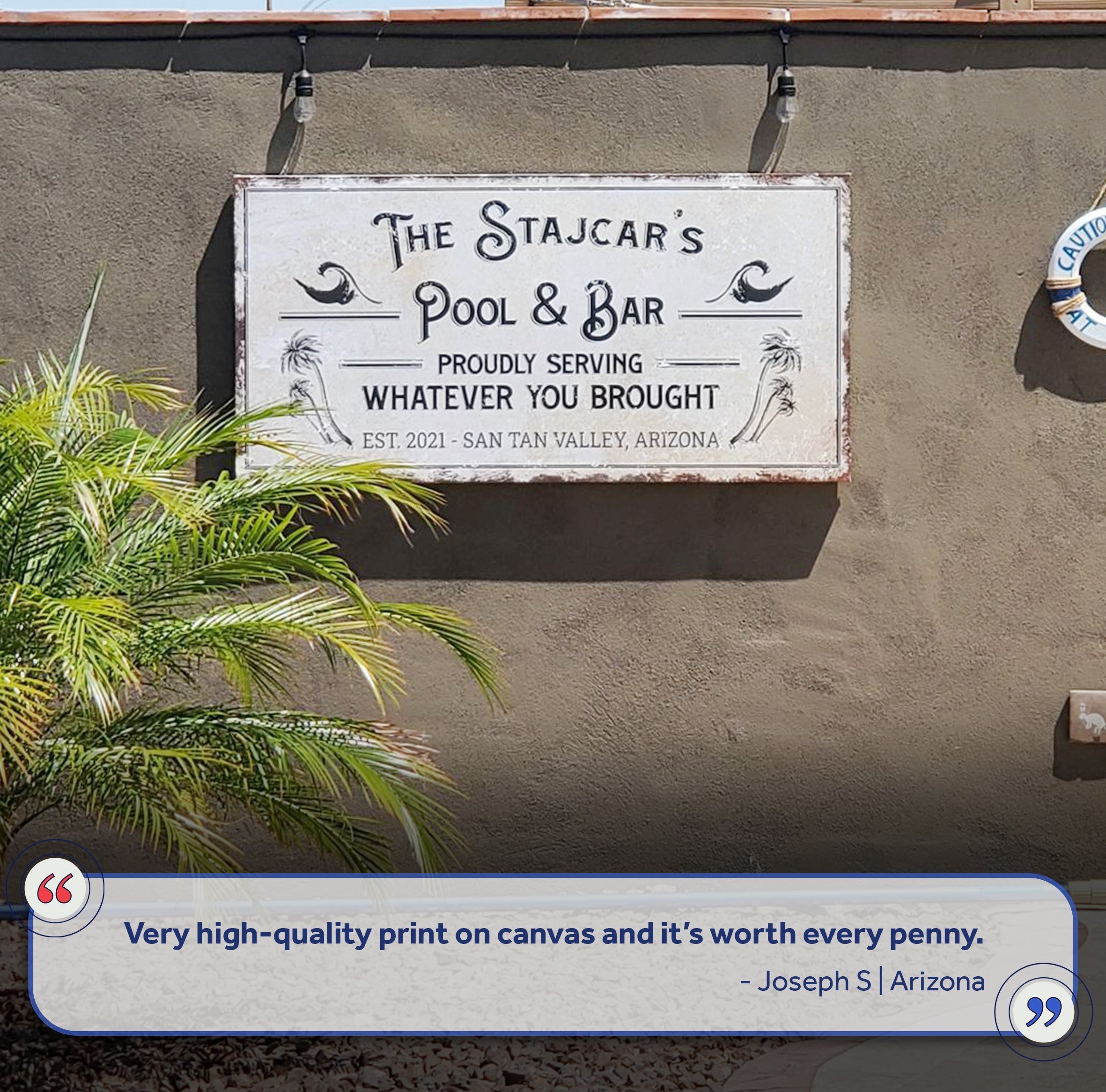 Personalized Rustic Pool Sign on sale at MyriadMart