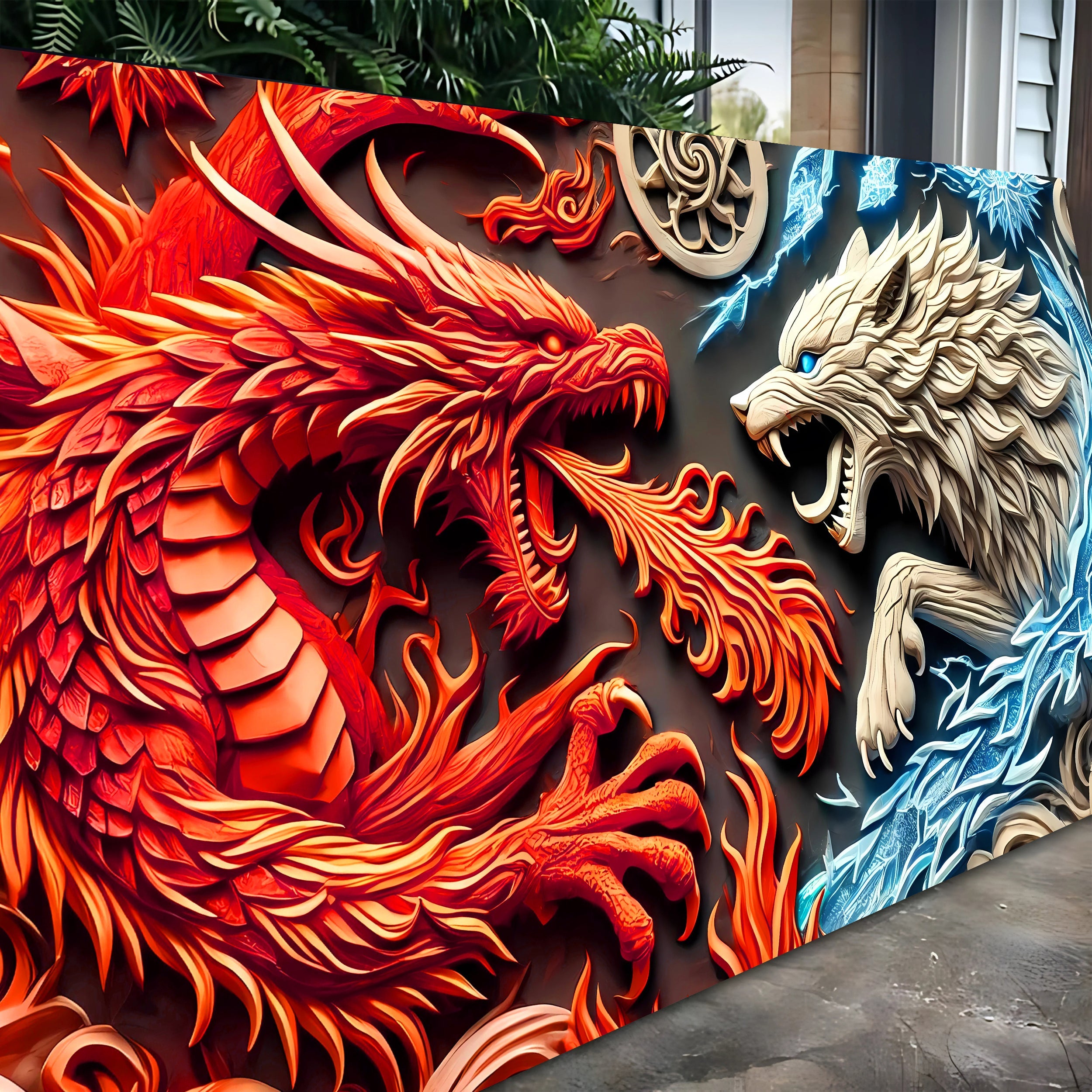 3D Dragon and Wolf Wall Art V on sale at MyriadMart