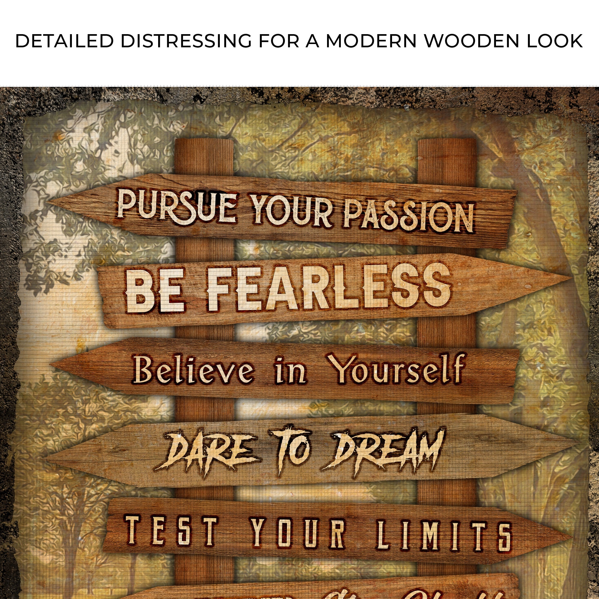 Pursue Your Passion Never Give Up Motivation Sign II on sale at MyriadMart